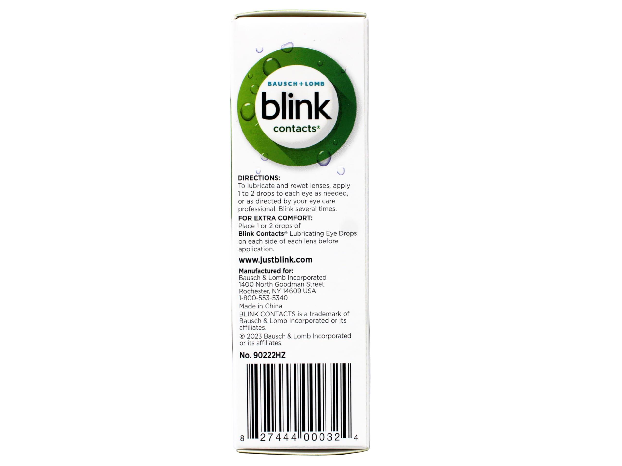 Blink Contacts Lubricating Eye Drops 0.34 fl oz and Blink-N-Clean Lens Drops 0.5 fl oz, Dual Moisturizing and Lens Cleaning Solution for Soft & RGP Lenses - Image 5