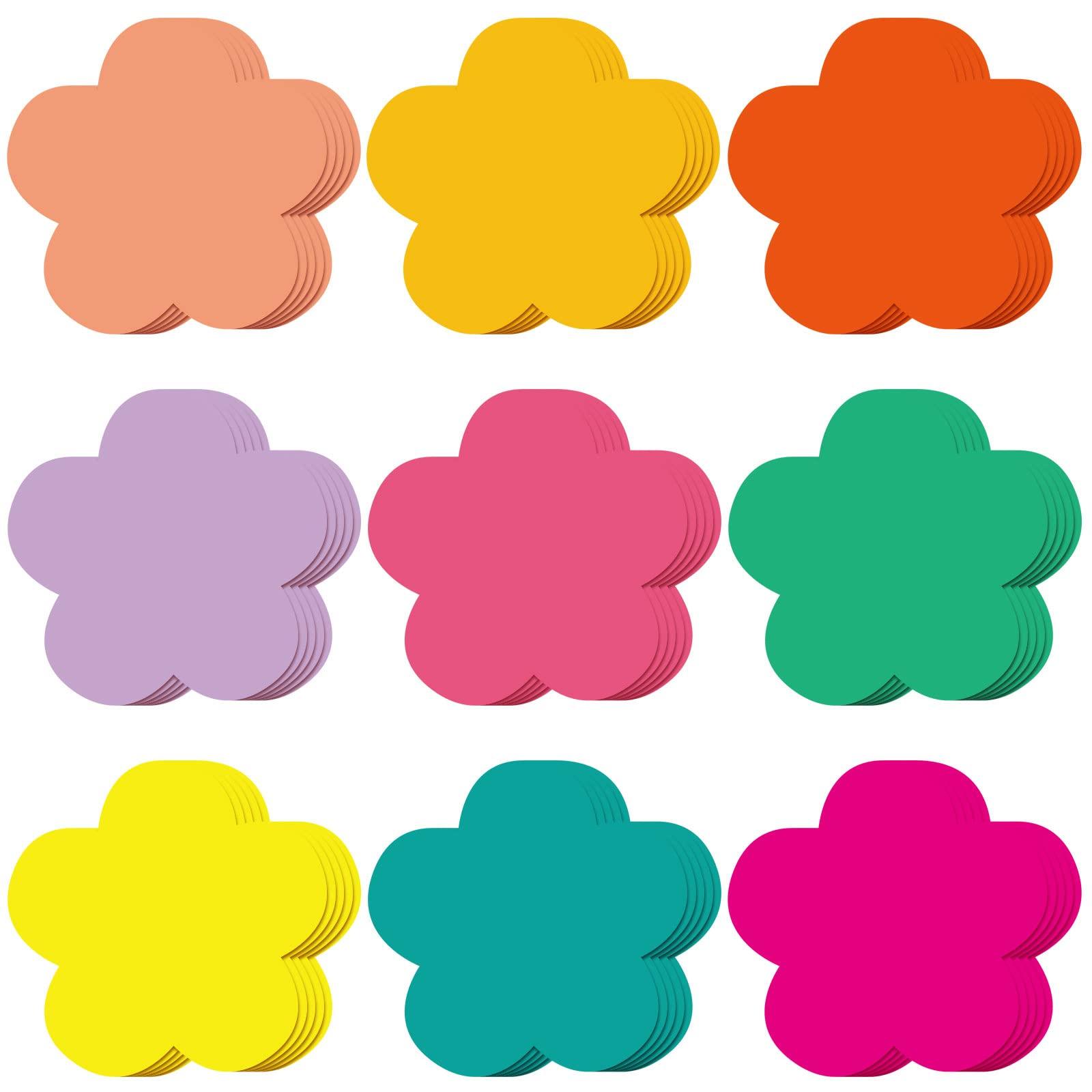 Geyee 108 Pcs Colorful Small Flower Cutouts Paper Spring Summer Bulletin Board Decorations Flowers Die Cut for Crafts DIY Teachers School Office Chalkboard Wall Decor