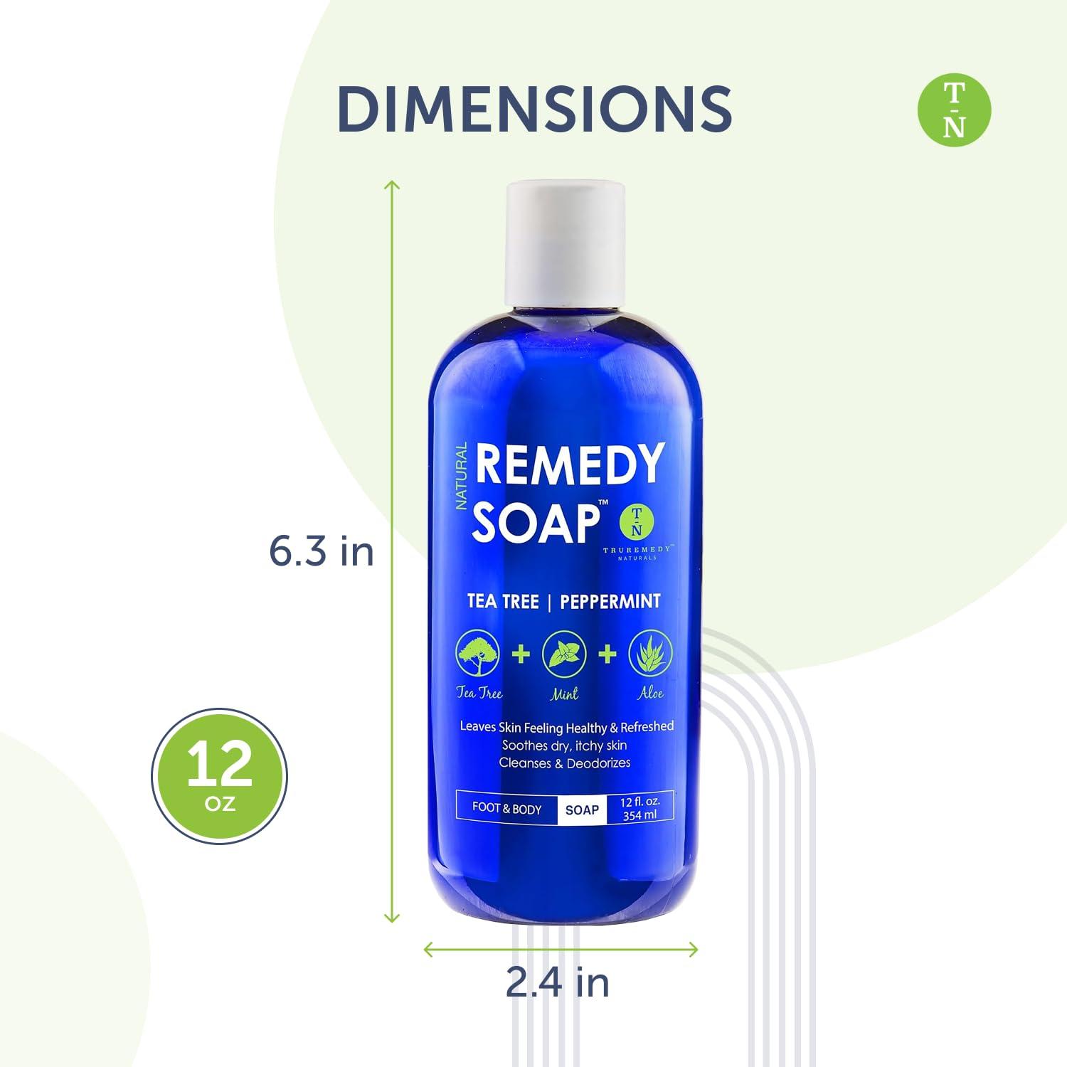 Truremedy Naturals Remedy Tea Tree Oil Body Wash - 12 oz Refreshing Cleanser for Skin and Scalp with Tea Tree, Peppermint, and Aloe - Invigorating Soap Body Wash - Image 3