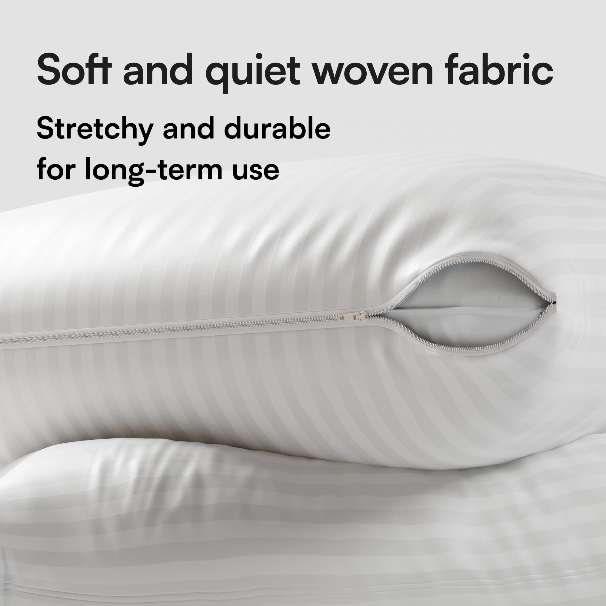 Ultra Soft Pillow Protectors with Zipper Standard Size - Set of 4 Breathable Pillow Covers - 100% Protection Against Stains, Dust & Dirt - Machine Washable (Dark White) - Image 5