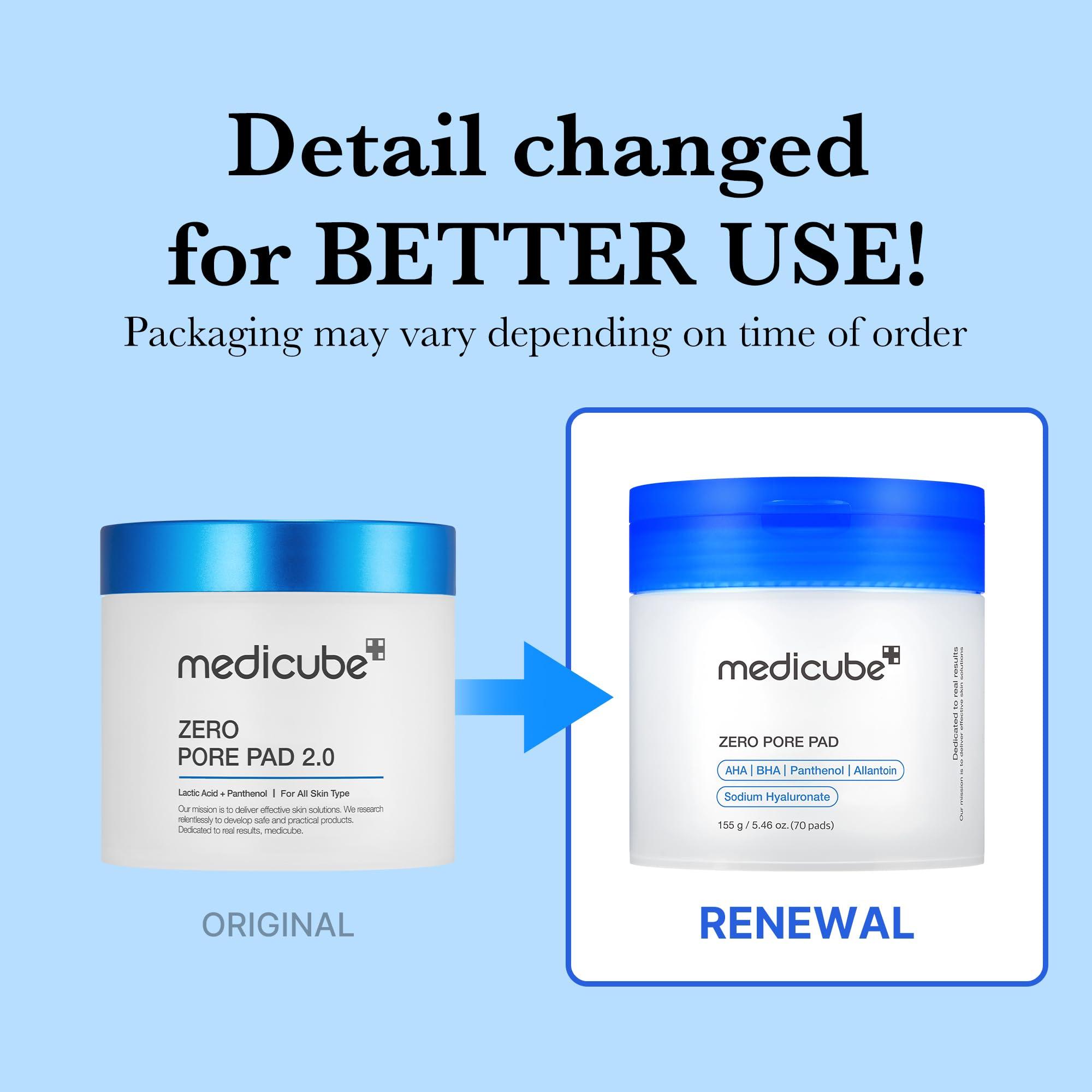 Medicube Zero Pore Pads 2.0, Dual-Textured Facial Toner Pads for Exfoliation and Pore Care with 4.5% AHA Lactic Acid & 0.45% BHA Salicylic Acid, Ideal for All Skin Types, Korean Skin Care (70 units) - Image 2