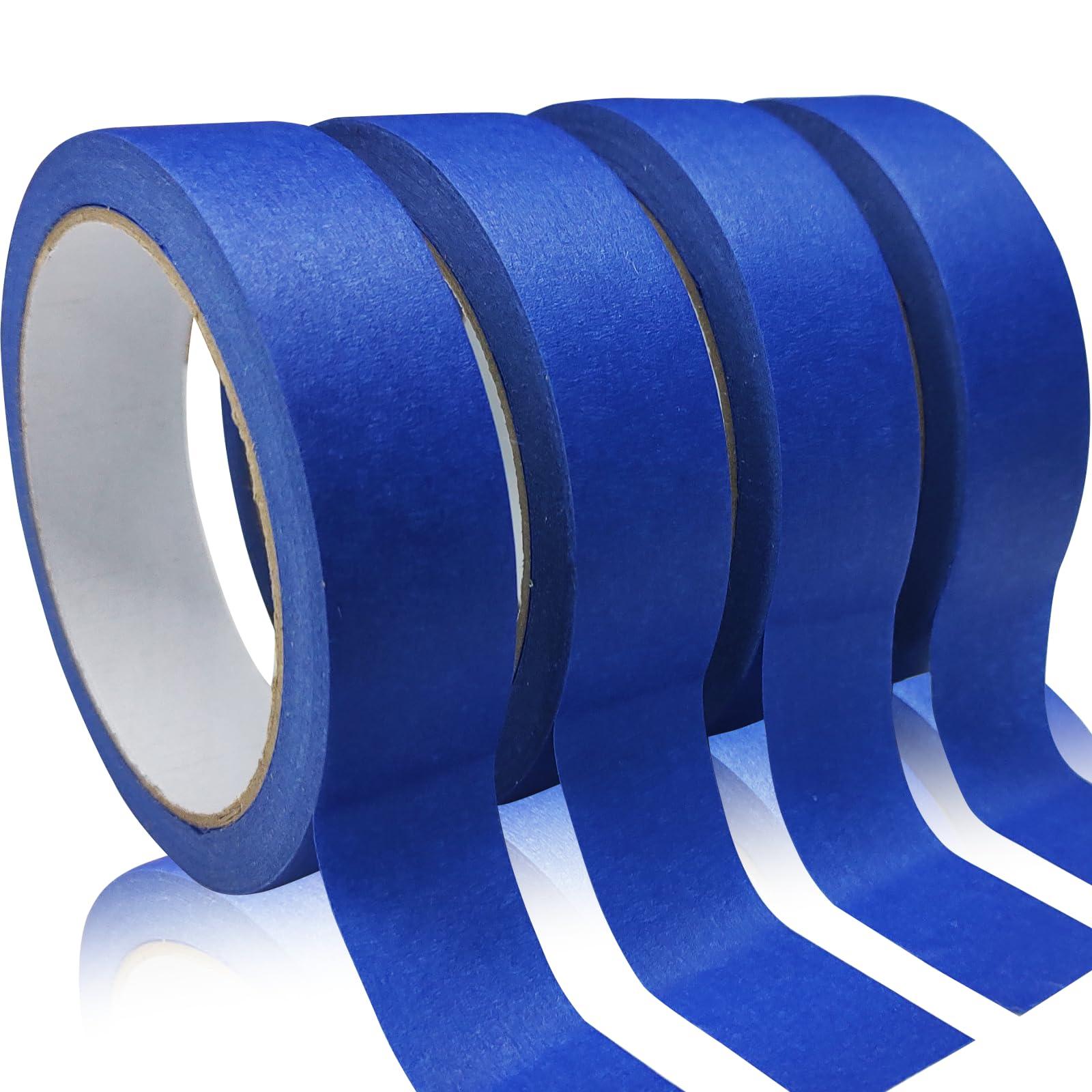 4 Rolls Premium Painters Tape, Blue Tape, Masking Tape, Paint Tape for Multi-Purpose, Painting, Painter's, DIY Crafts Arts (88yd =0.94IN*22yd*4) Decoration Labeling No Residue, Easy Removal - Image 1