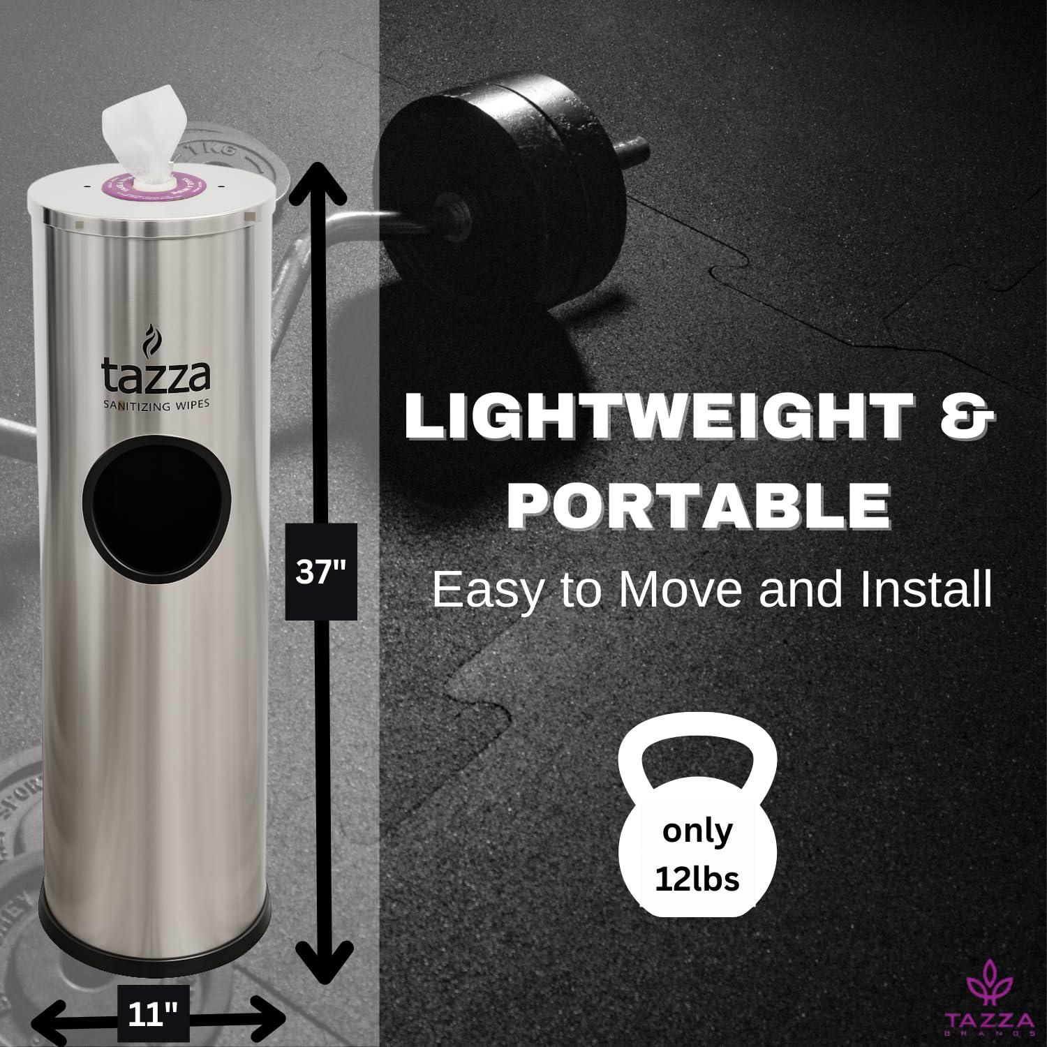 Wipe Dispenser Value Priced - Stainless Steal Floor Unit with Built in Trash Can. Gyms, Fitness, Yoga, Commercial and Residential. - Image 2