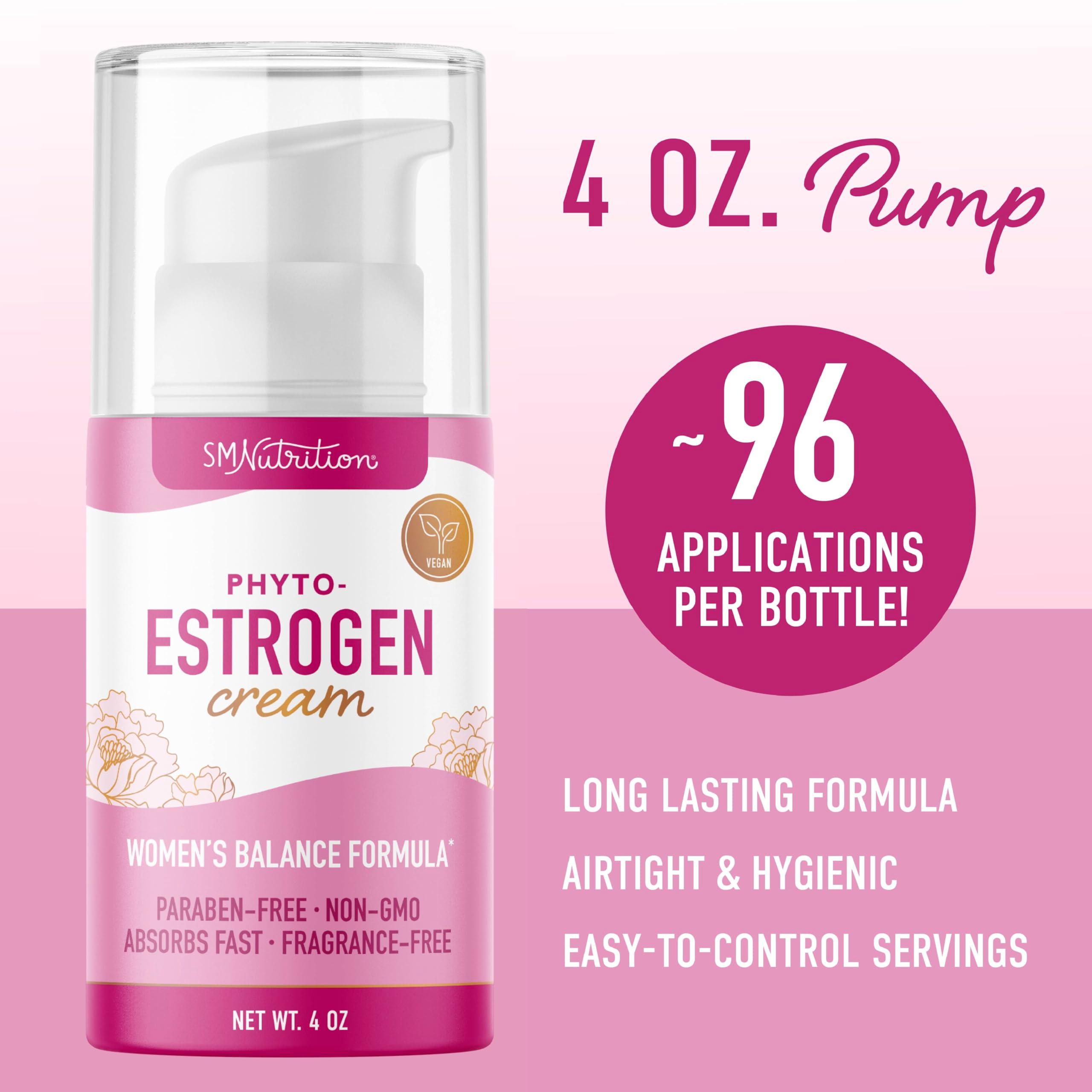 Phyto Estrogen Cream for Women with Wild Yam | Plant Based Hot Flash, Menopause & Menstrual Cycle Support | Black Cohosh, Dong Quai, Red Clover | 96 Topical Servings | 4oz Pump | Vegan, Paraben-Free - Image 4