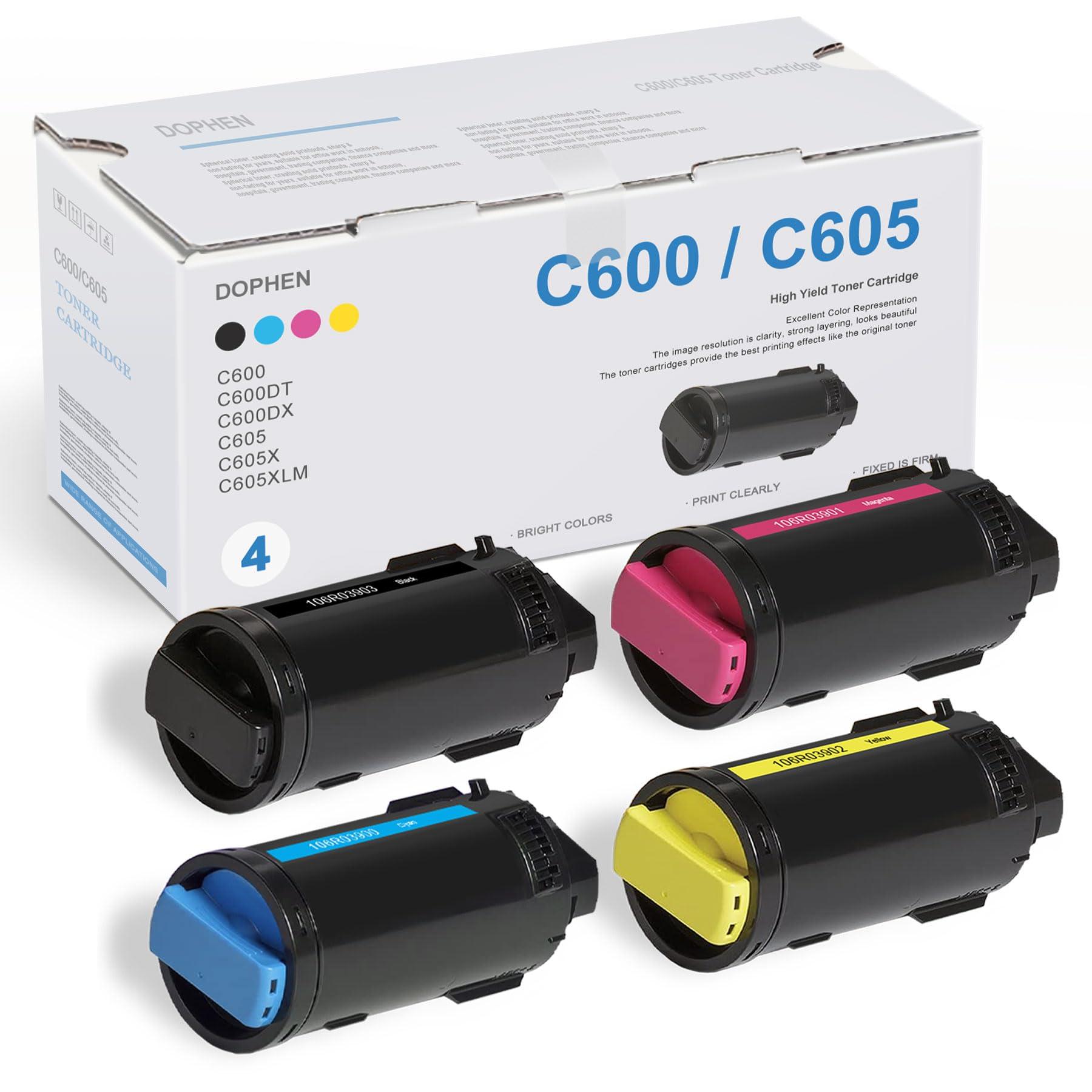 LOVPAIN VersaLink C600/C605 High Capacity Toner Cartridge (4 Pack, 1BK/1C/1M/1Y) - 106R03903 106R03900 106R03901 106R03902 Toner Replacement for Xerox VersaLink C600 C600DT C605 C605X Printer