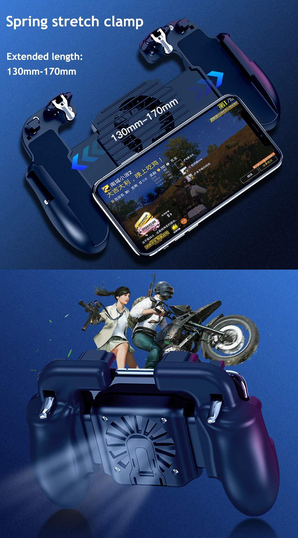 Ytuomzi Mobile Game Controller with Cooling Fan for Fortnite PUBG,Smartphone Game L1R1 Triggers Controller Joystick Gamepad w/Aim and Fire Buttons for 4.7-6.5" Android iOS iPhone - Image 6