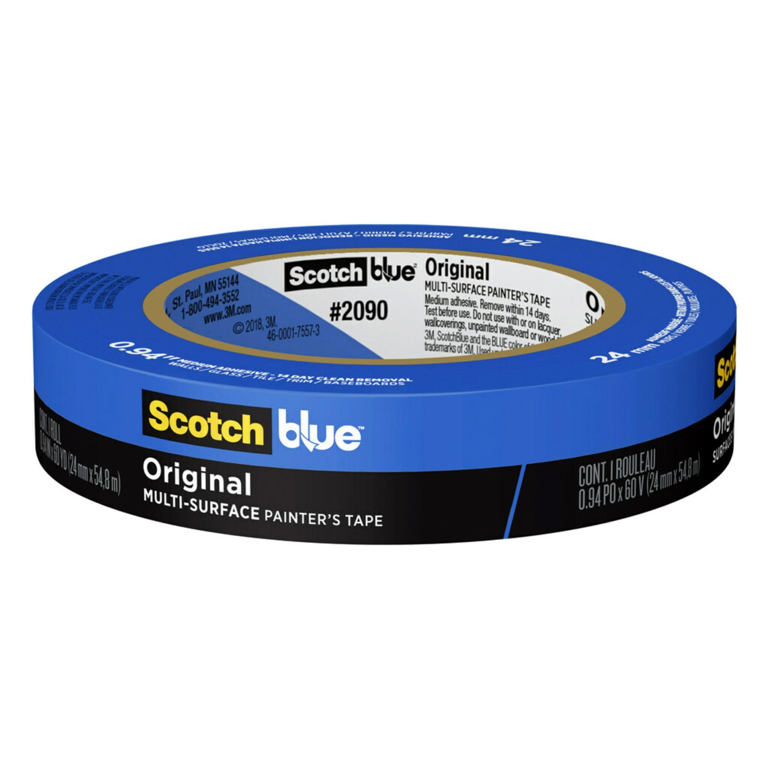 ScotchBlue Original Multi-Surface Painters Tape, 1 Inch Wide (0.94 in. x 60 Yds), 24 Rolls, Blue Paint Tape Protects Surfaces and Removes Easily, Masking Tape for Indoor and Outdoor Use (2090-24EC) - Image 3