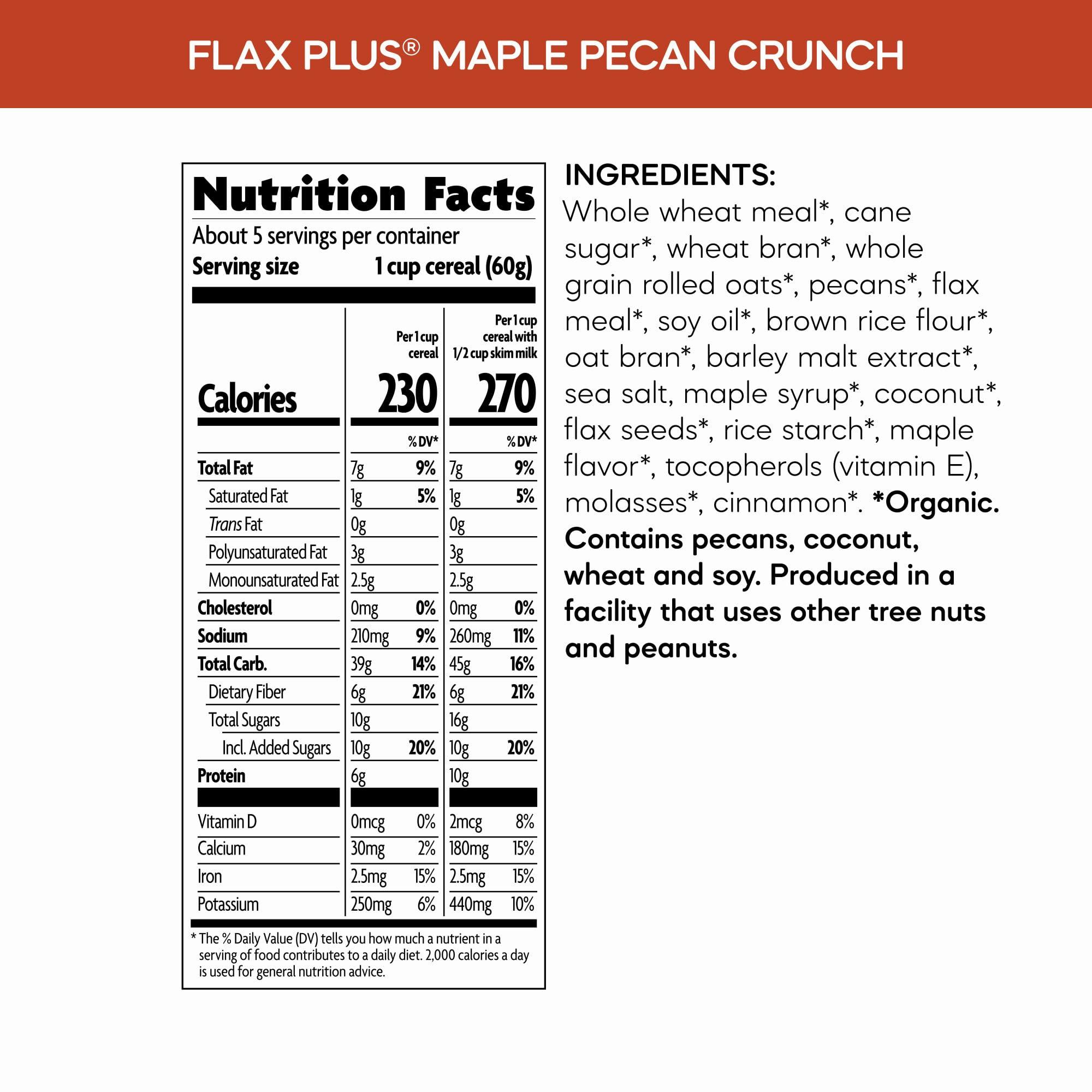 Nature's Path Organic Flax Plus Maple Pecan Crunch Cereal, 11.5 oz (Pack of 1), Non-GMO - Image 5