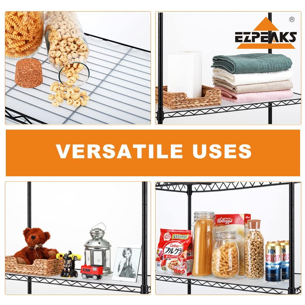 EZPEAKS 2-Pack 3-Shelf Shelving Unit with 3-Shelf Liners, 36" W X 16" D X 36" H Adjustable Rack, Steel Wire Shelves, Shelving Units and Storage for Laundry Bathroom Kitchen Pantry Closet, Black - Image 4