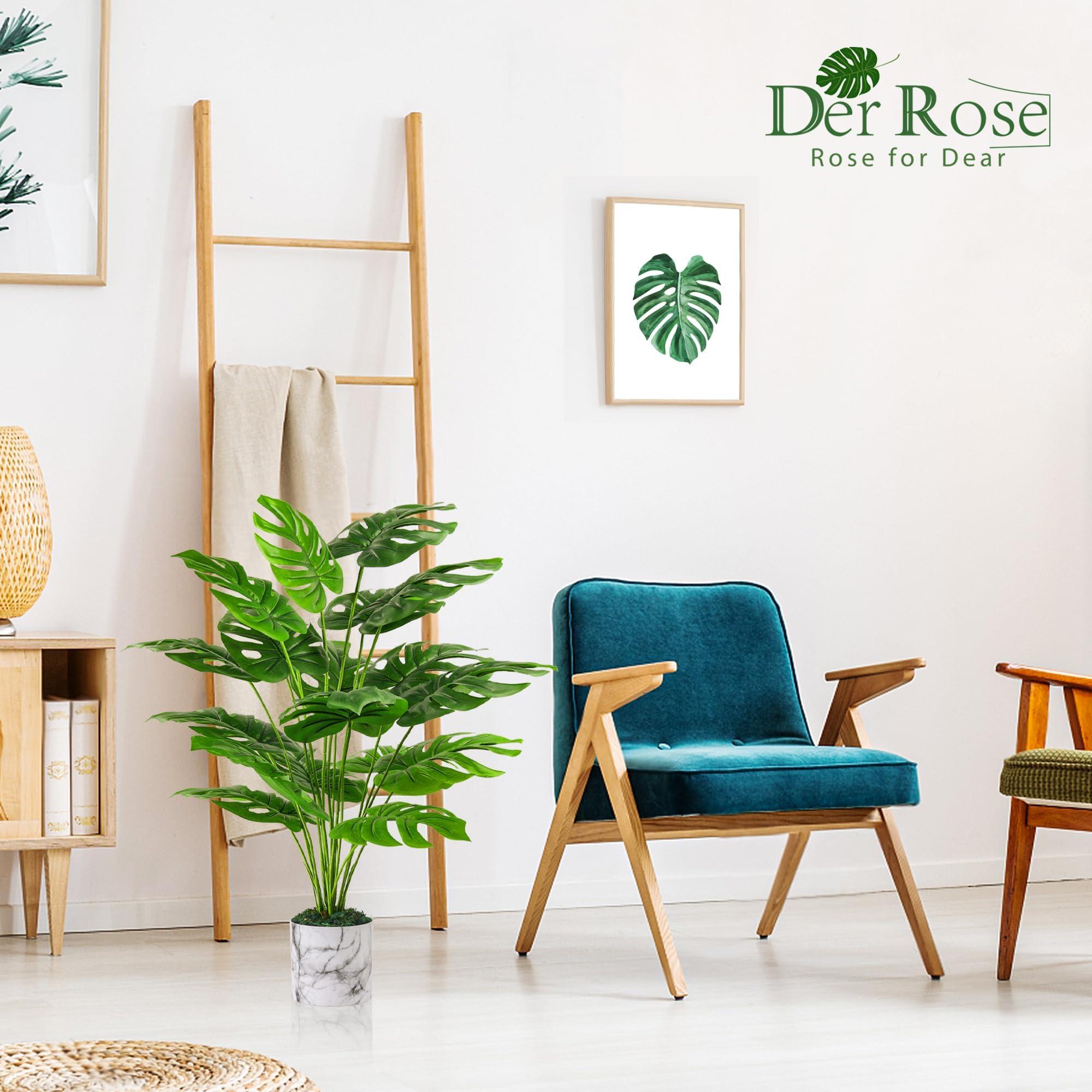 Der Rose 28" Fake Plants Tall Artificial Monstera Faux Plants in Pot for Home Farmhouse Bedroom Living Room Decor Indoor - Image 6