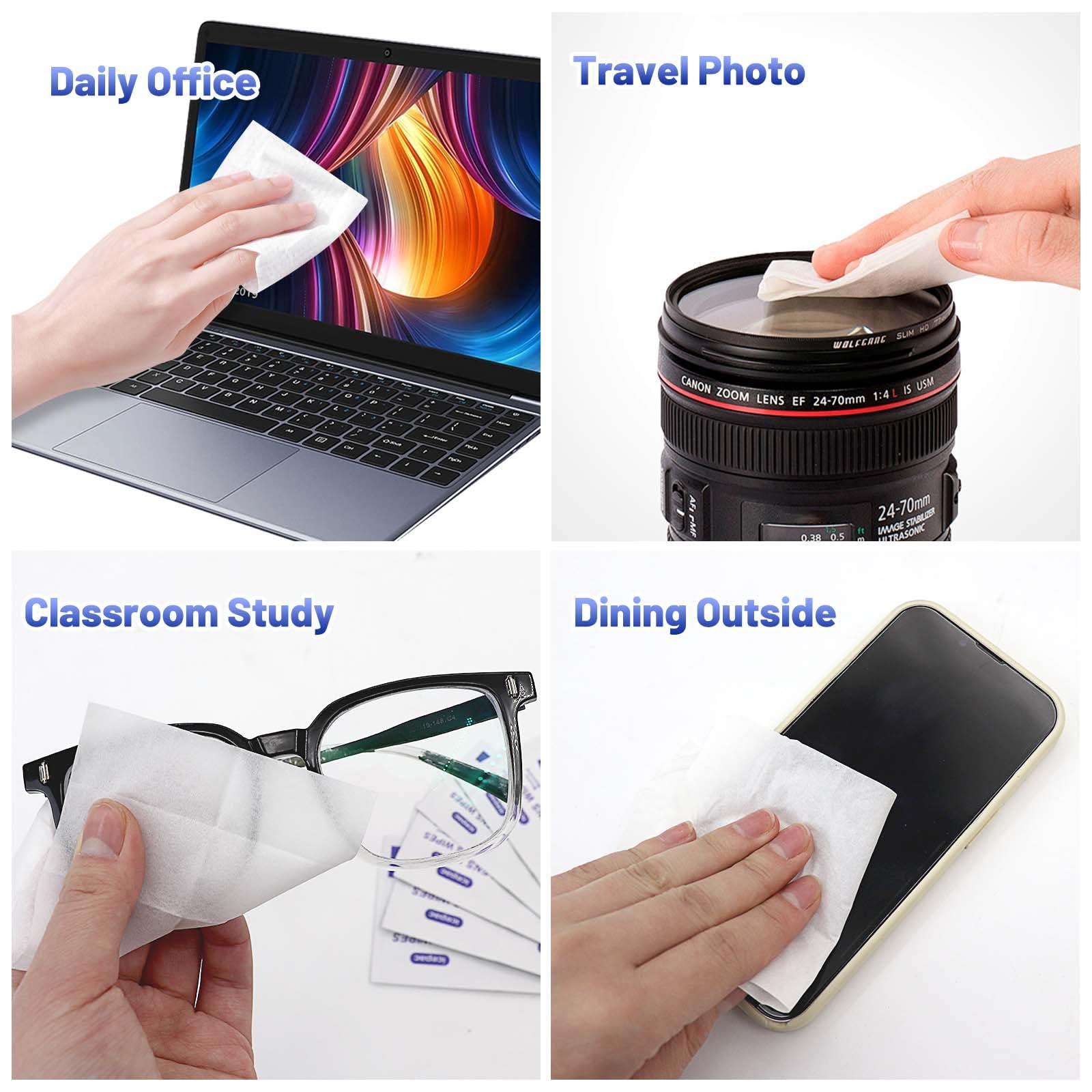 Icepac Lens Wipes for Eyeglasses - 220 Pre-Moistened Individual Wrapped Eye Glasses Cleaning Wipes | Glasses Cleaner Safely Cleans Glasses, Sunglasses, Phone Screen, Electronics & Camera Lens - Image 6