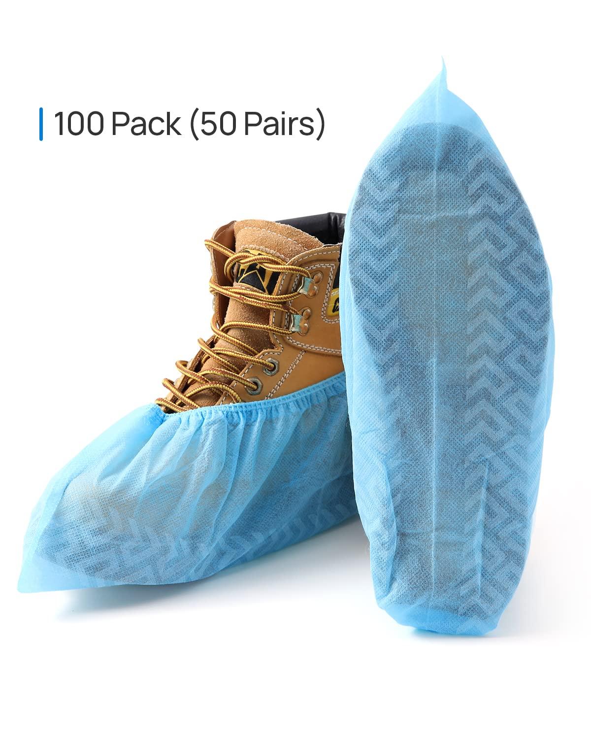 JMU Shoe Covers Disposable Non Slip 100 Pack (50 Pairs) 15.7" Non-woven Medical Booties Shoe Covers - Image 9