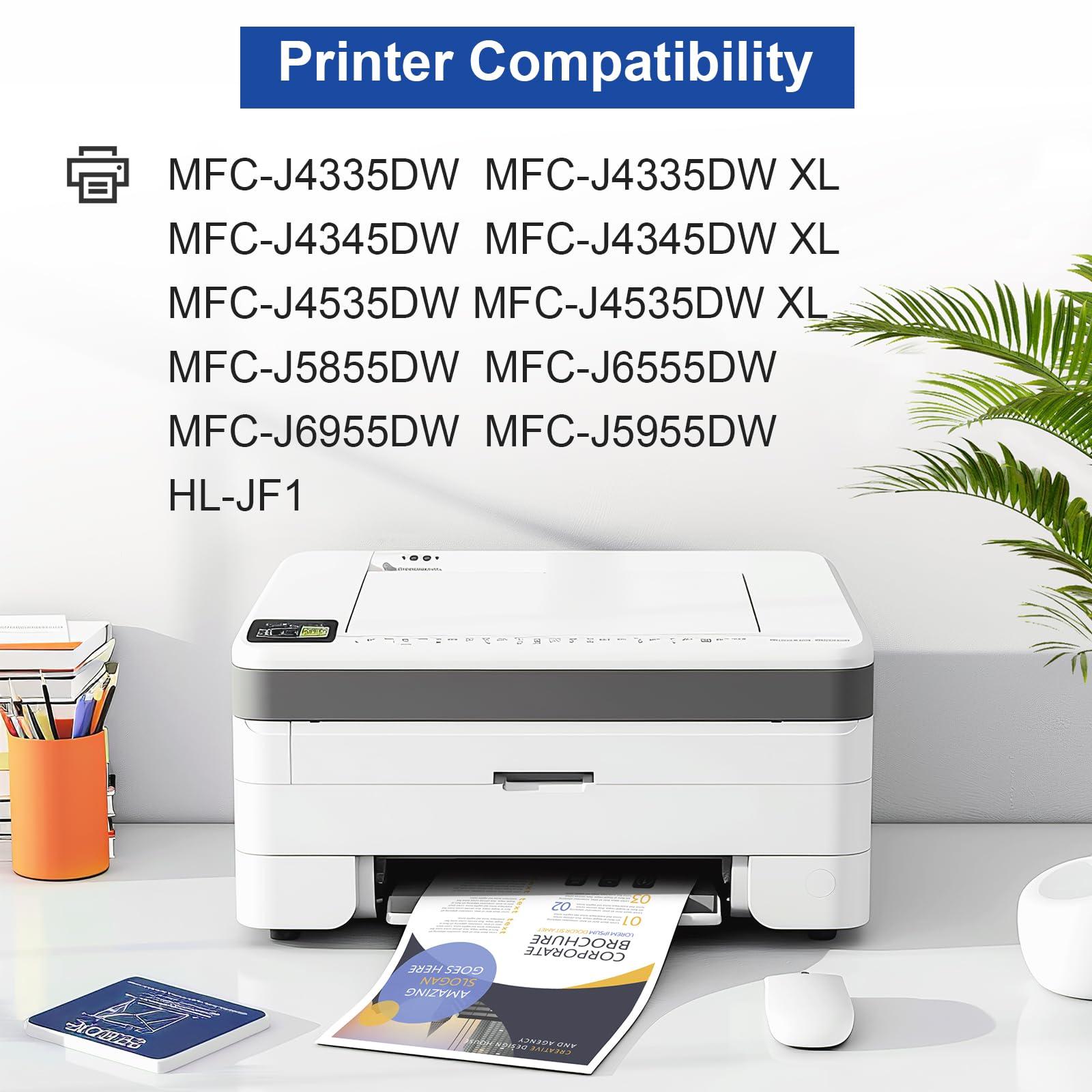 LC406XL High Yield Ink Cartridge Replacement for Brother LC406 LC406 XL Ink Cartridges for MFC-J4335DW MFC-J4345DW MFC-J4535DW MFC-J5855DW MFC-J6555DW MFC-J6955DW MFC-J5955DW Printer, 4 Pack - Image 2