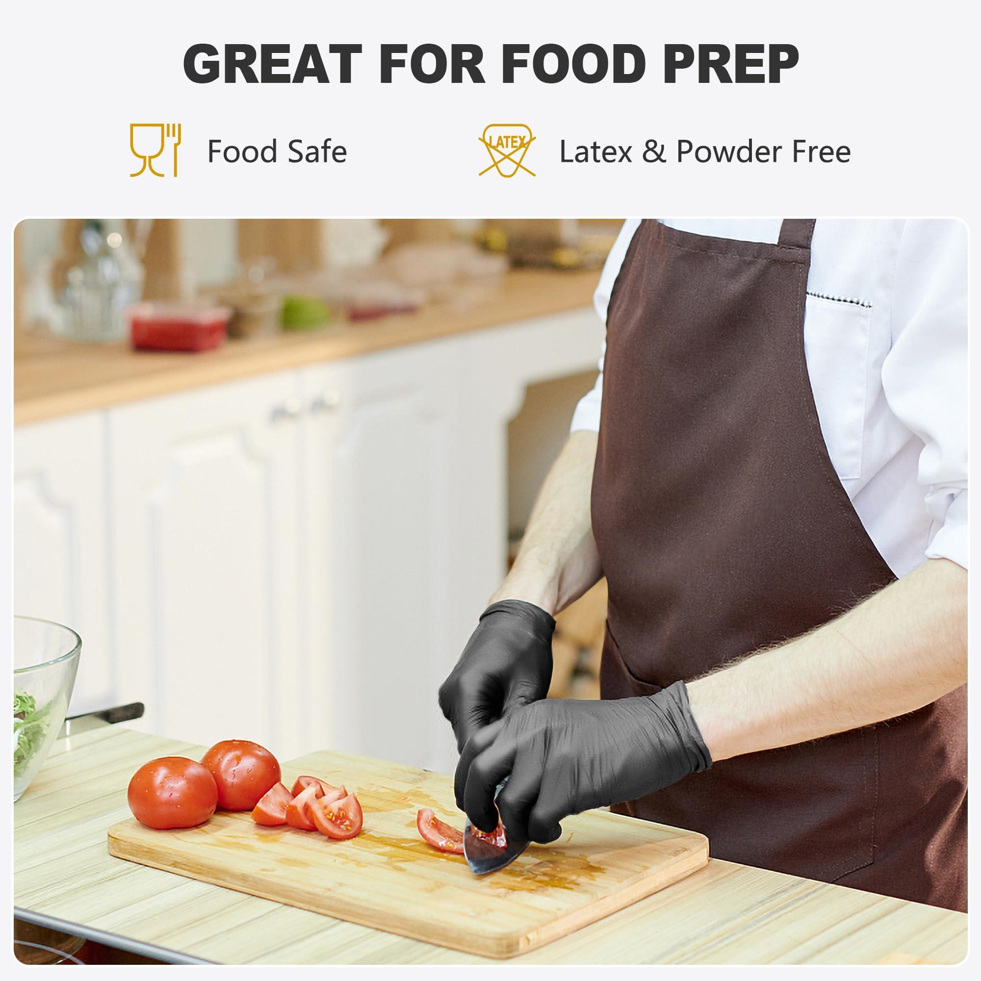SWIFTLITE Black Vinyl Gloves, Food Grade Gloves Disposable Latex Free & Powder Free, Guantes for Cleaning Cooking Food Prep - Image 2