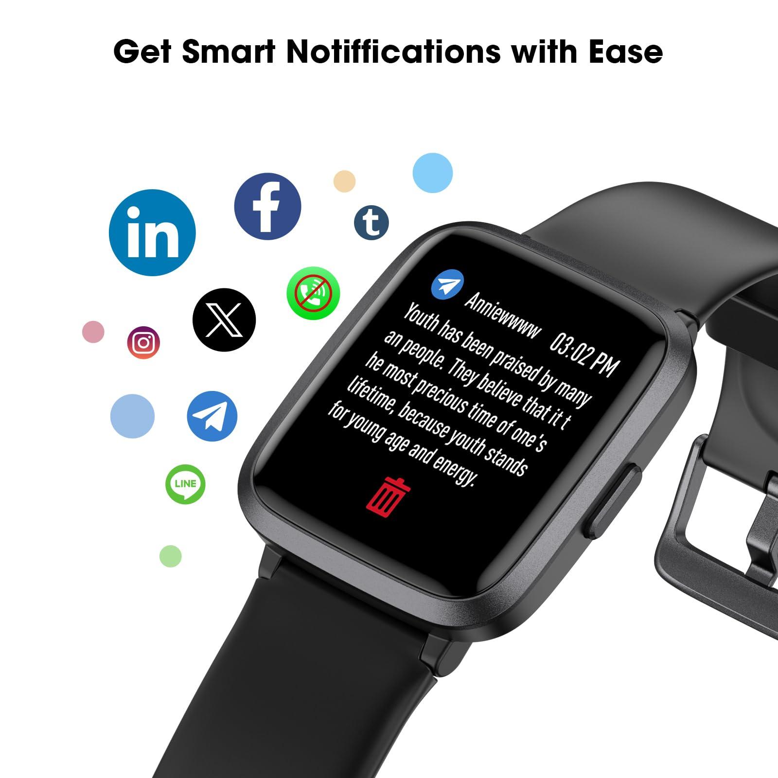 Fitness Tracker Watch with Heart Rate Monitor, Large Screen Activity Tracker with Pedometer, Sleep Monitor, Calories & Step Counter, 5ATM Waterproof Smart Watch for Women Men Fitness Watch for Sports - Image 5