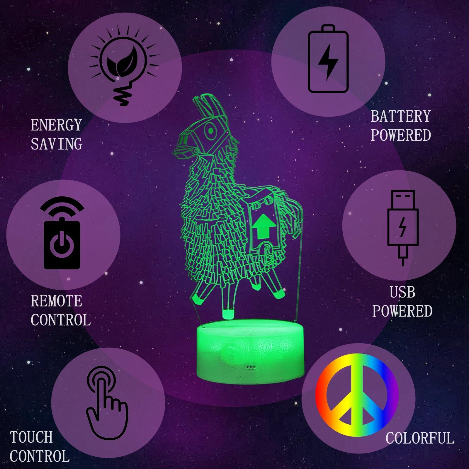 Gaming Stuff Gamer Gifts, 3D Night Light (4 Patterns 7 Colors) with Remote & Smart Touch, Game Room Decor Best Gamer Gift for Boy Men Girl - Image 9