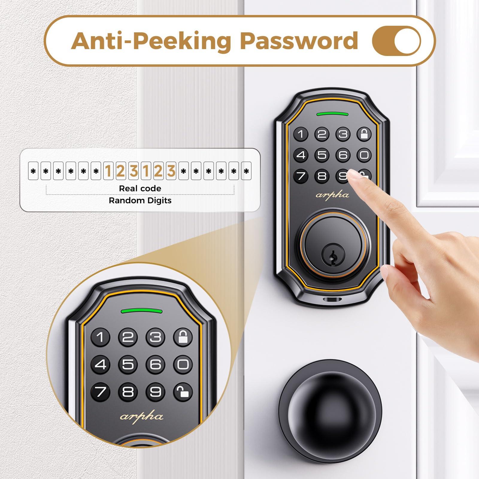Smart Lock - Keyless Entry Electronic Deadbolt with 2 Door Knobs - App Control & Keypad Access - 100 Code Easy to Install - Image 5