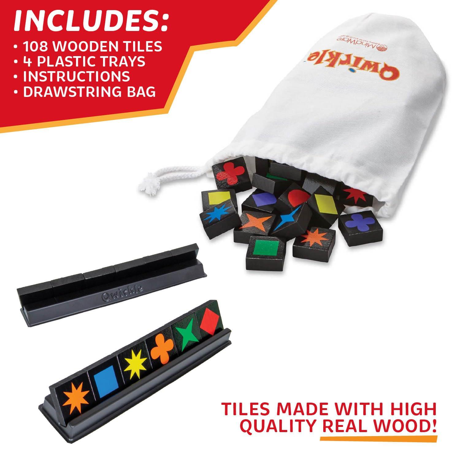 Qwirkle Board Game - Strategy Game for 2-4 Players Ages 6+ - Deluxe with Trays - Image 4