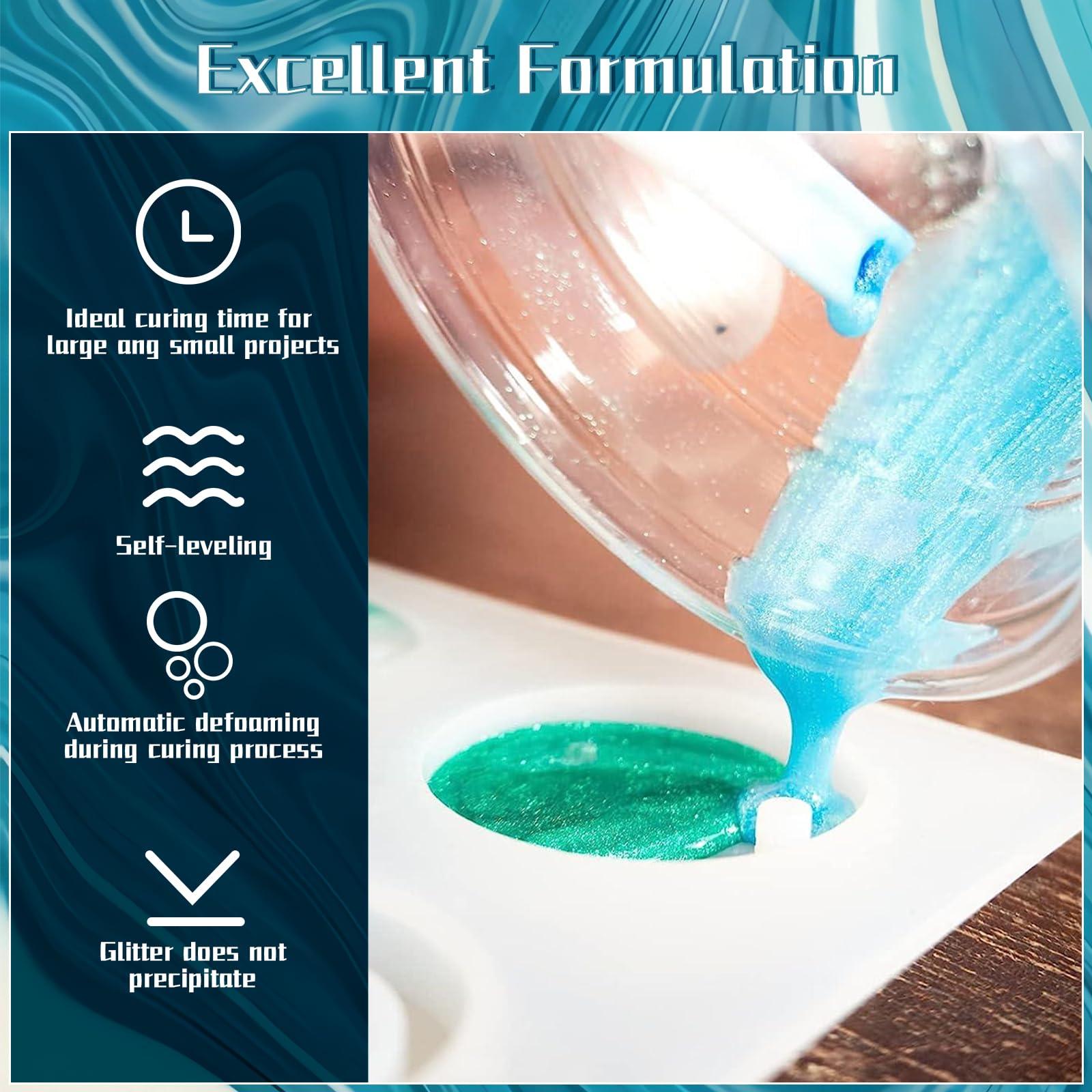 16OZ Epoxy Resin Kit-Crystal Clear and Hardener Epoxy Resin kit,No Yellowing, No Bubbles for Jewelry Making Molds Crafts DIY 1:1 Ratio（8OZx2 - Image 5
