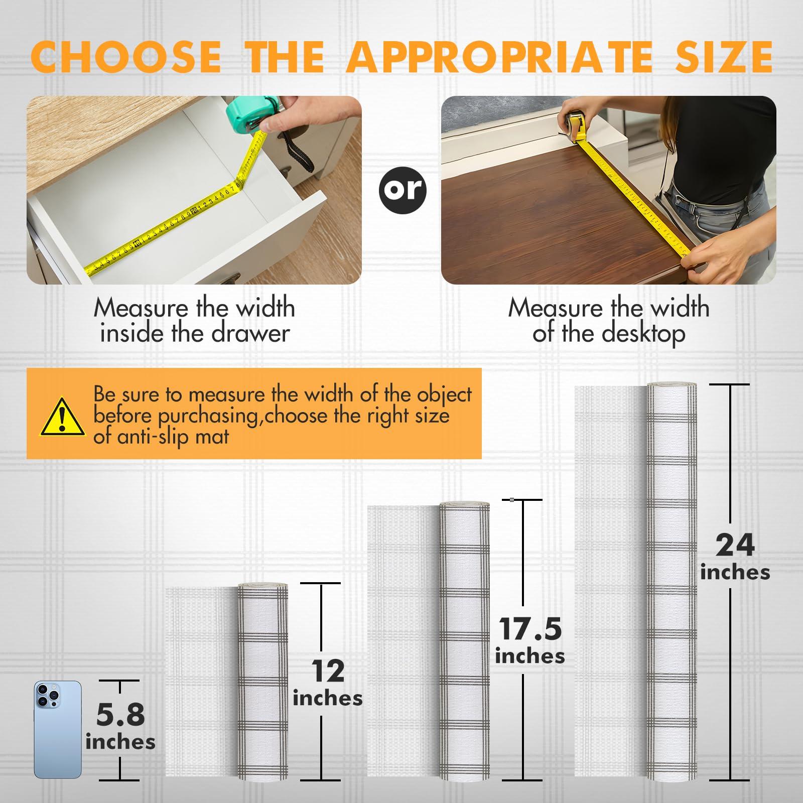 Viseeko Shelf and Drawer Liner for Kitchen Cabinet, Non-Adhesive Cabinet Liners for Shelves, Strong Grip Shelf Paper Non-Slip Waterproof Easy to Cut for Dresser Cupboard, Grey Stripe, 12 in x 30 ft - Image 2