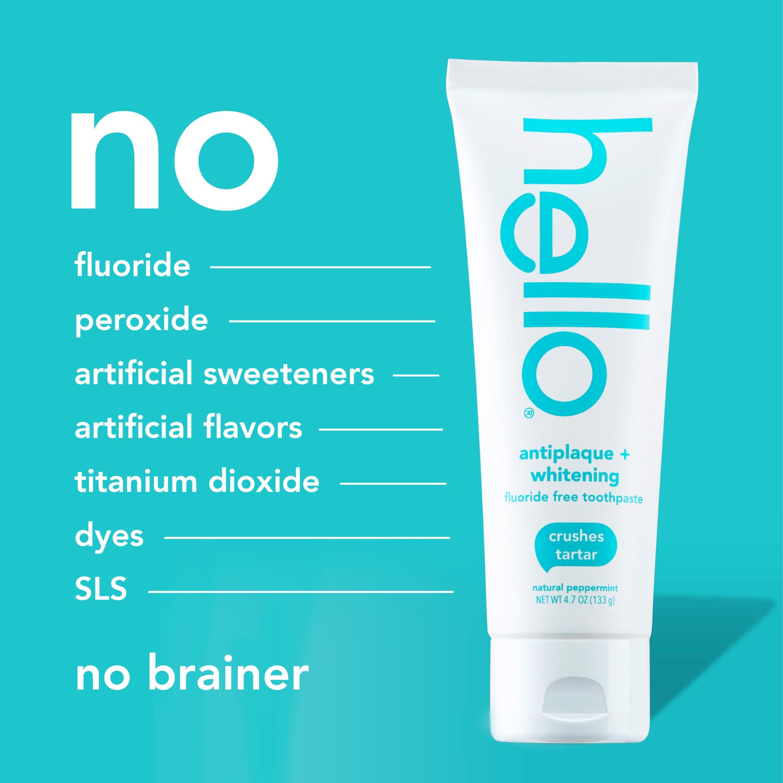 Hello Antiplaque Toothpaste, Fluoride Free for Teeth Whitening with Natural Peppermint Flavor and Tea Tree Oil, Peroxide Free, Gluten Free, SLS Free, 3 Pack, 4.7 OZ Tubes - Image 6