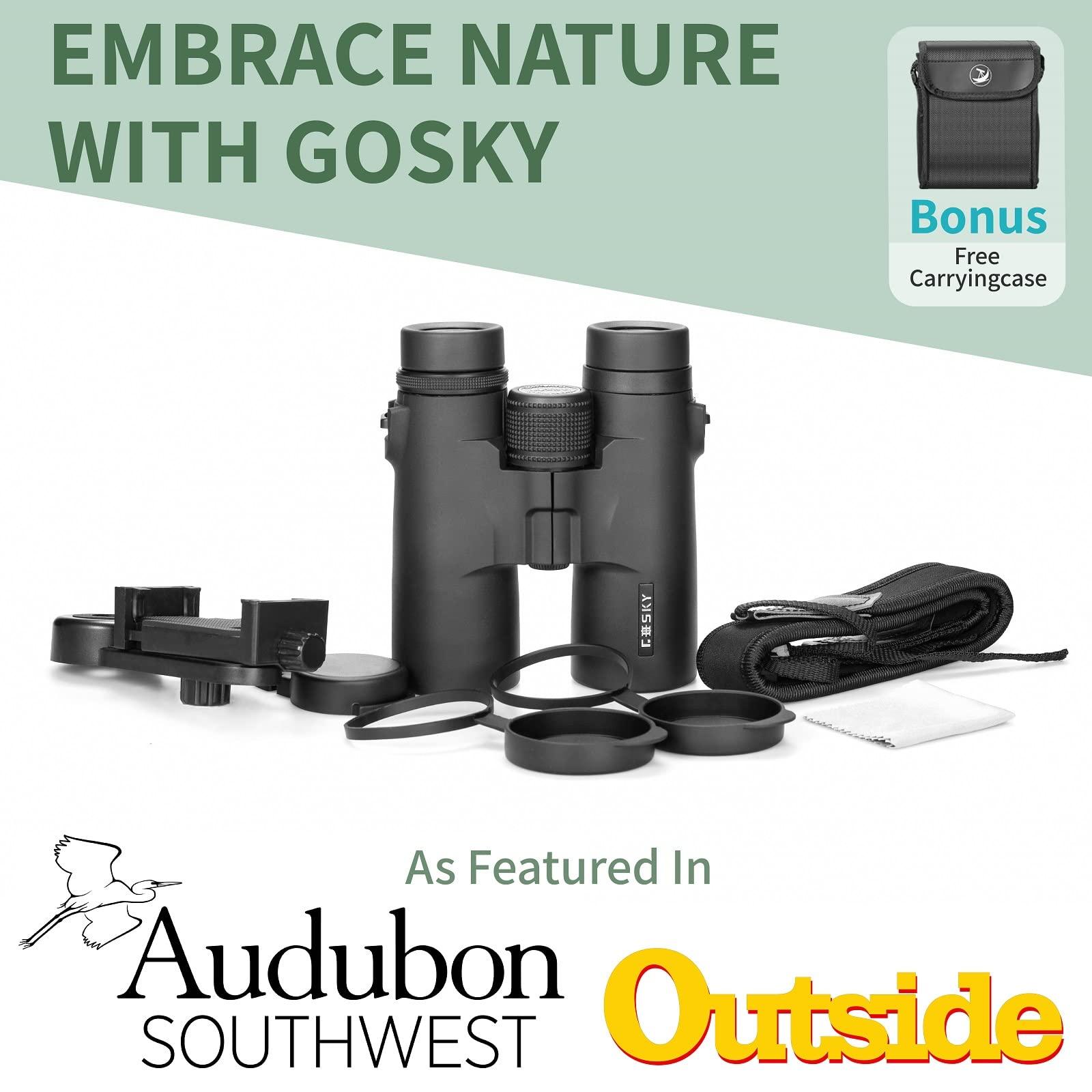 Gosky 10x42 Roof Prism Binoculars for Adults, HD Professional Binoculars for Bird Watching Travel Stargazing Hunting Concerts Sports-BAK4 Prism FMC Lens-with Phone Mount Strap Carrying Bag - Image 6