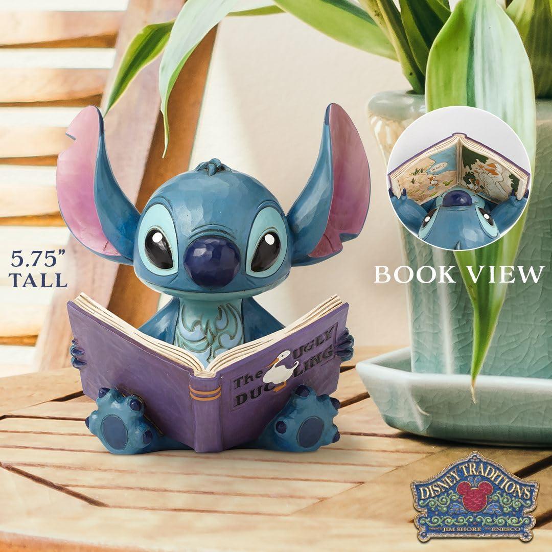Enesco Disney Traditions By Jim Shore Stitch With Book Stone Resin Figurine, 5.75", Blue - Image 3