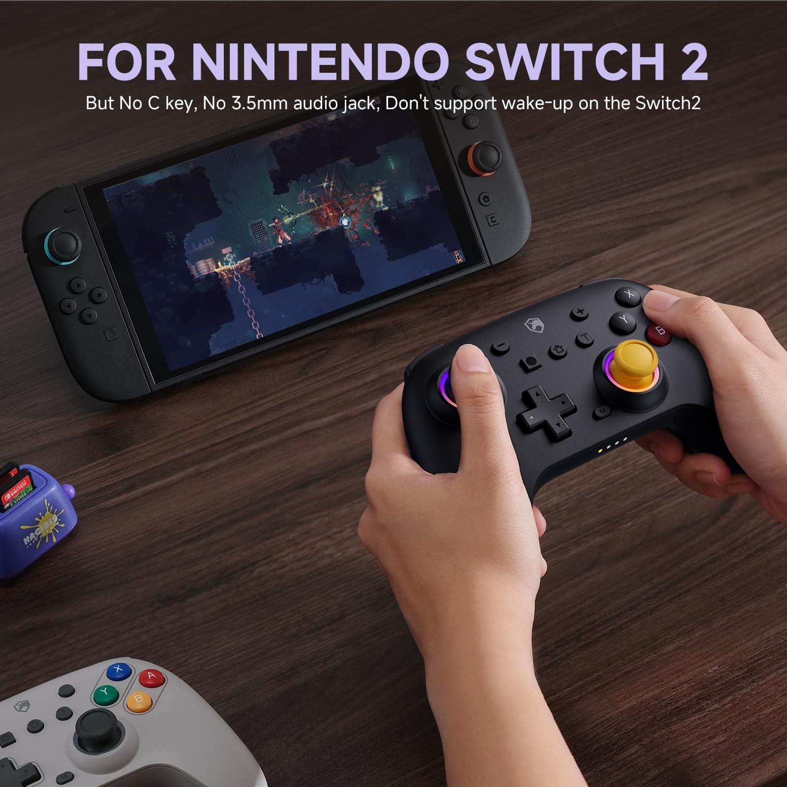 ECHTPower Wireless Switch Controller, Switch pro Controller for Nintendo Switch/Nintendo Switch 2, Gaming Controller with Hall Effect Joysticks, Wake-up, Programmable, 6 Axis Gyro, Turbo - Image 2