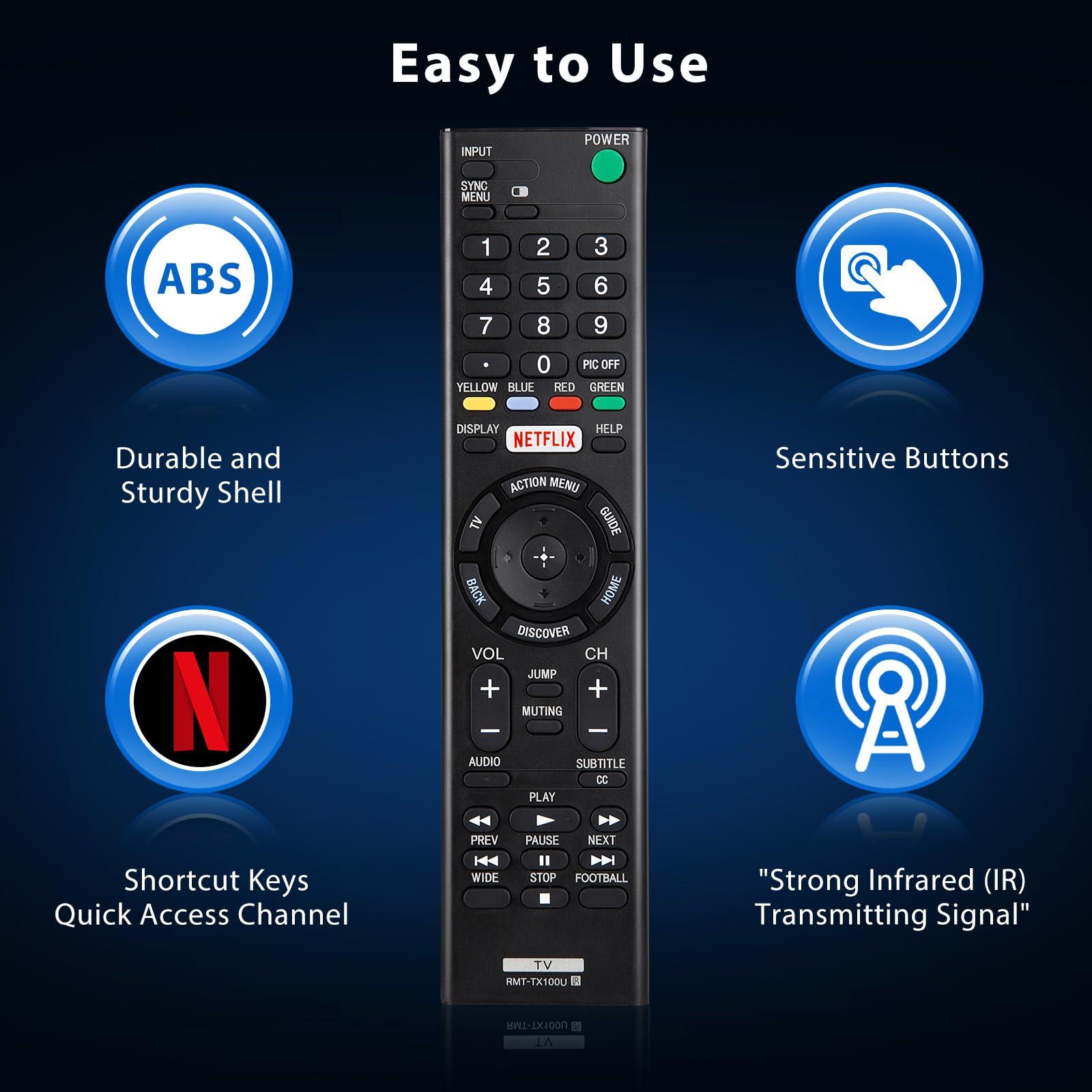 Universal for Sony TV Remote Control Replacement Compatible with Sony Bravia Smart LCD LED HD TVs RMT-TX100U - Image 6