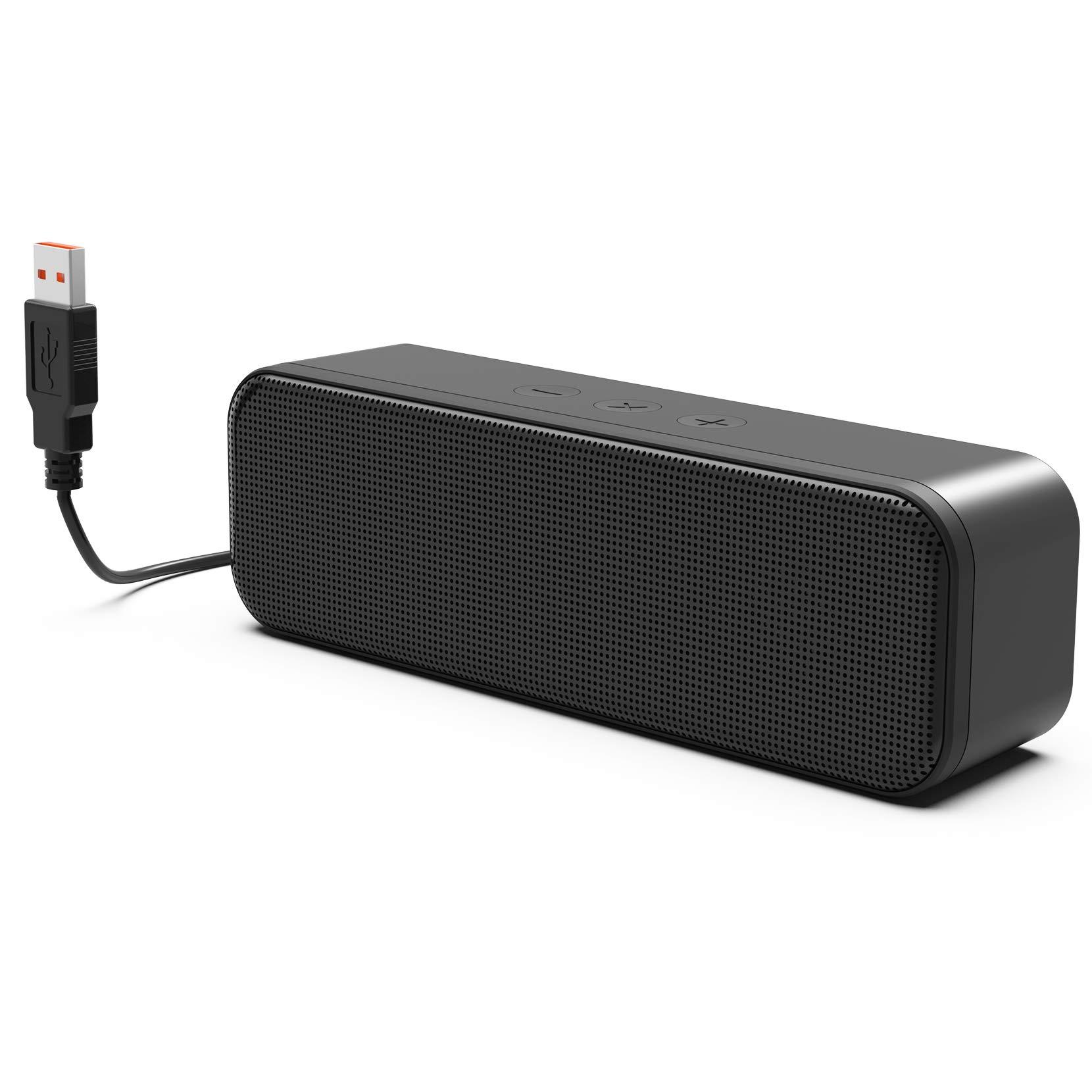 LIELONGREN [Newer] USB Computer Speaker for Desktop, Laptop Speaker, PC Speaker, Small Computer Soundbar with Hi-Quality Sound, Loud Control Volume, Rich Bass