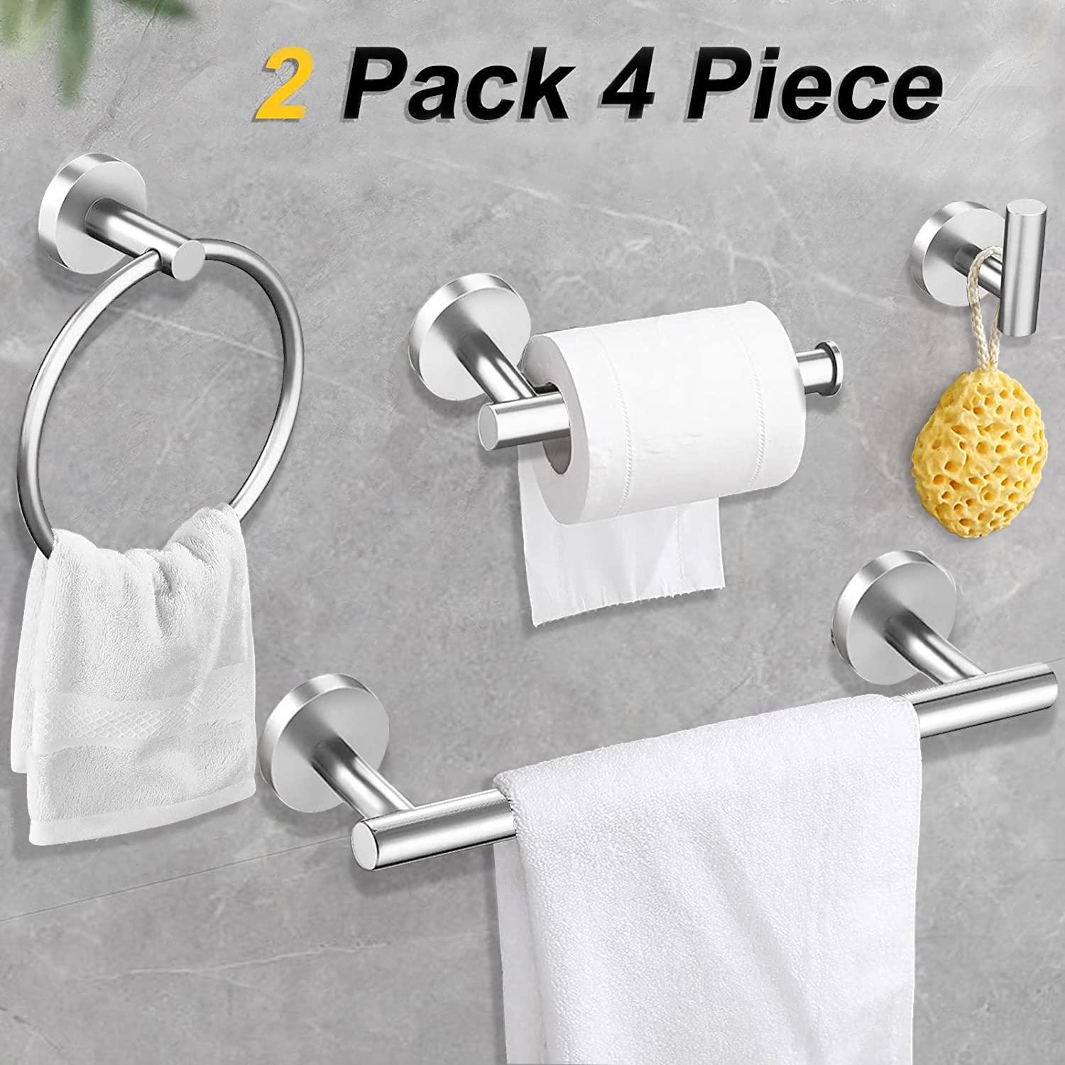 Cilee 10 Piece Brushed Nickel Bathroom Accessories Set, 16 inch Brushed Nickel Bathroon Hardware Set Towel Bar Ring Toilet Paper Holder Robe Towel Hook SUS304 Stainless Steel - Image 3