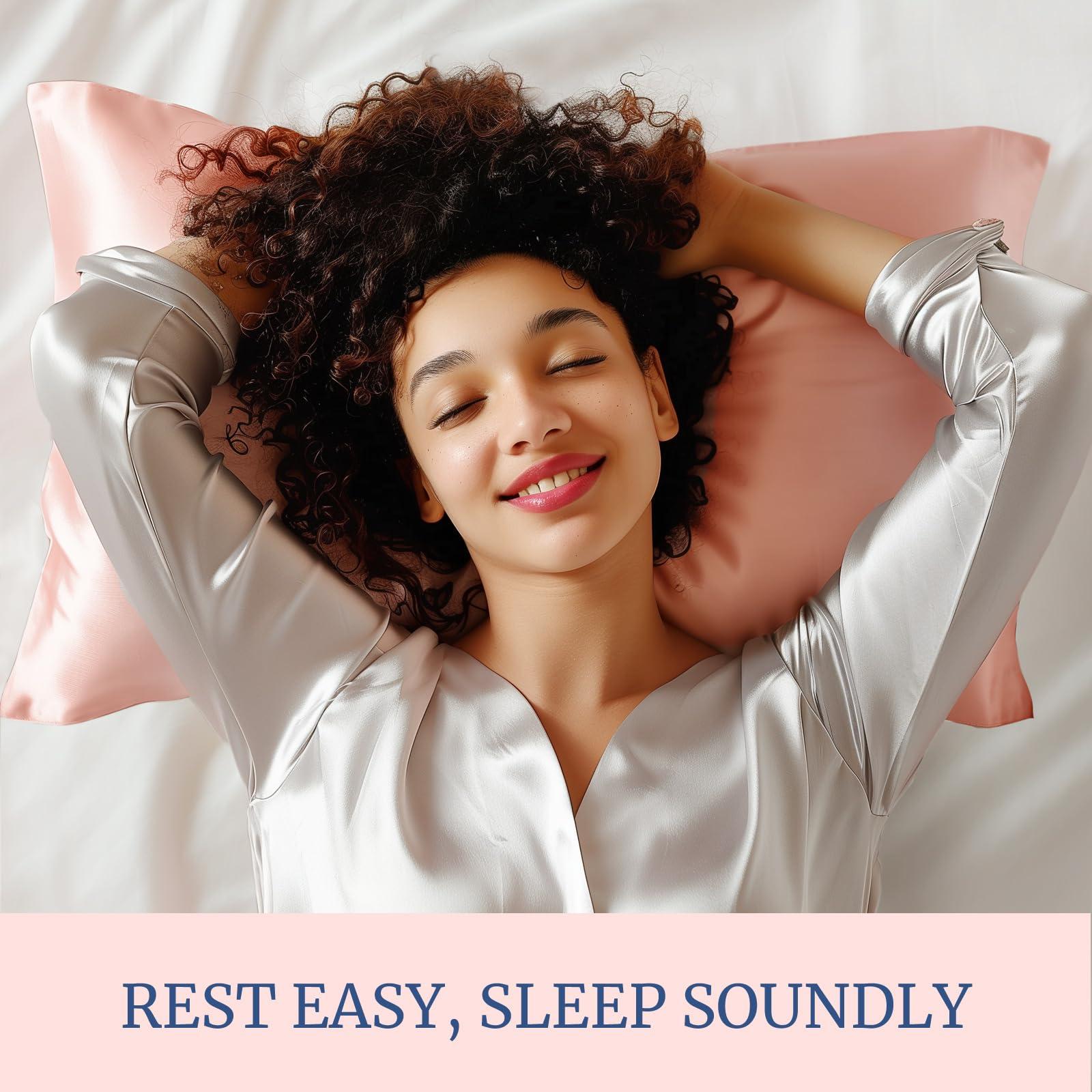 BEDELITE Satin Pillowcase for Hair and Skin, Super Soft and Cooling Similar to Silk Pillow Cases 2 Pack with Envelope Closure, Gift for Women Men(20"x26" Standard Size, Coral) - Image 5