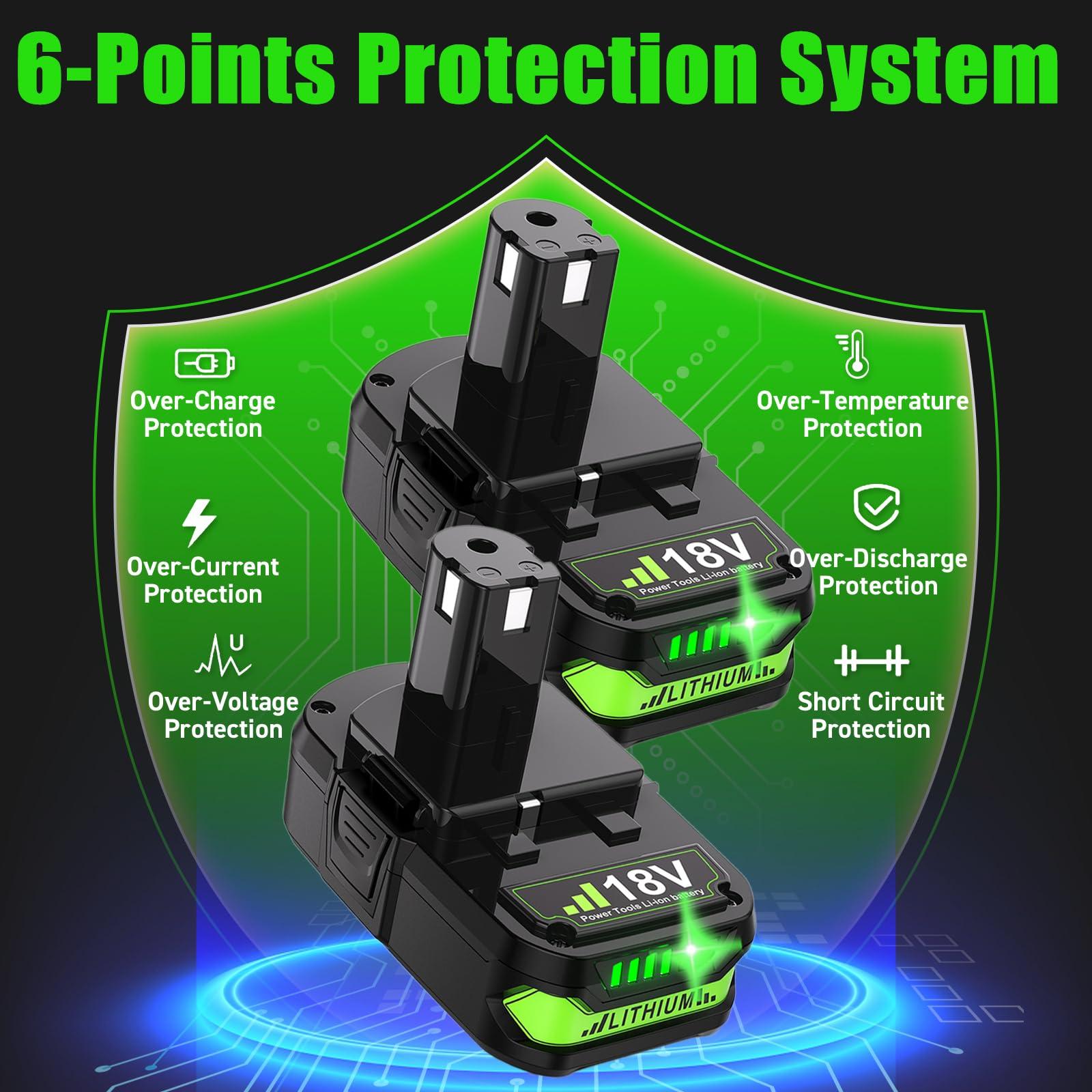 Bonadget Advanced 4Ah Battery for Ryobi 18V Battery ONE+ for Ryobi Battery 18V P102 P108 P189 PBP005 PBP006 PBP2005 P190 P197 Cordless Tool Lithium-ion 2PACK - Image 3