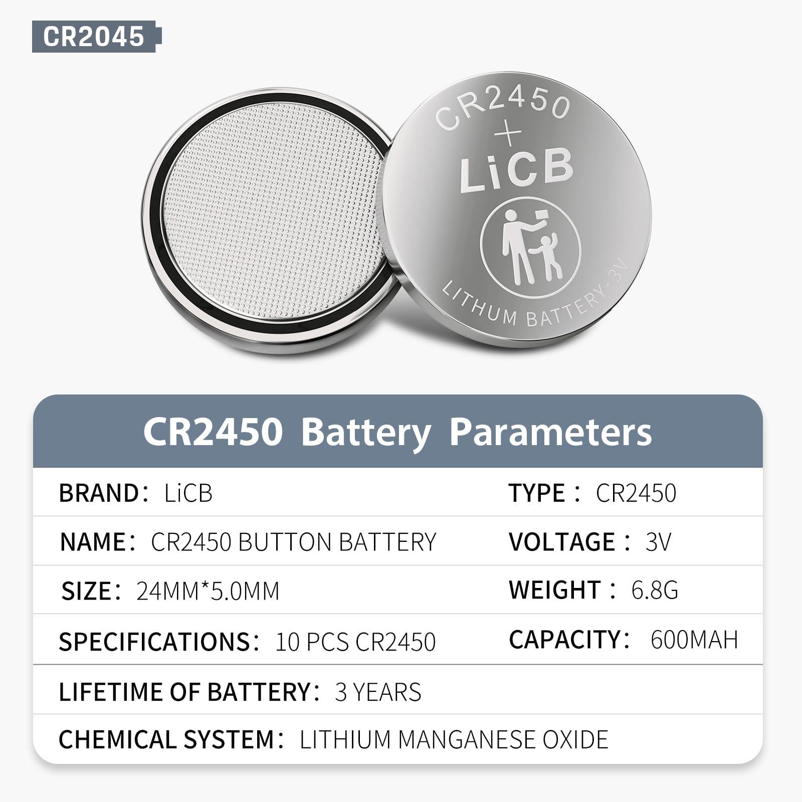 LiCB 10 Pack CR2450 Battery 3V Lithium CR 2450 - Image 2