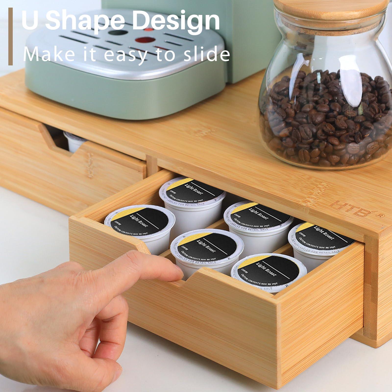 HTB K Cup Holder Compatible with K Cups,Coffee Pod Holder Holds Up 30 Cups,K Cup Organizer Storage Drawer - Image 5