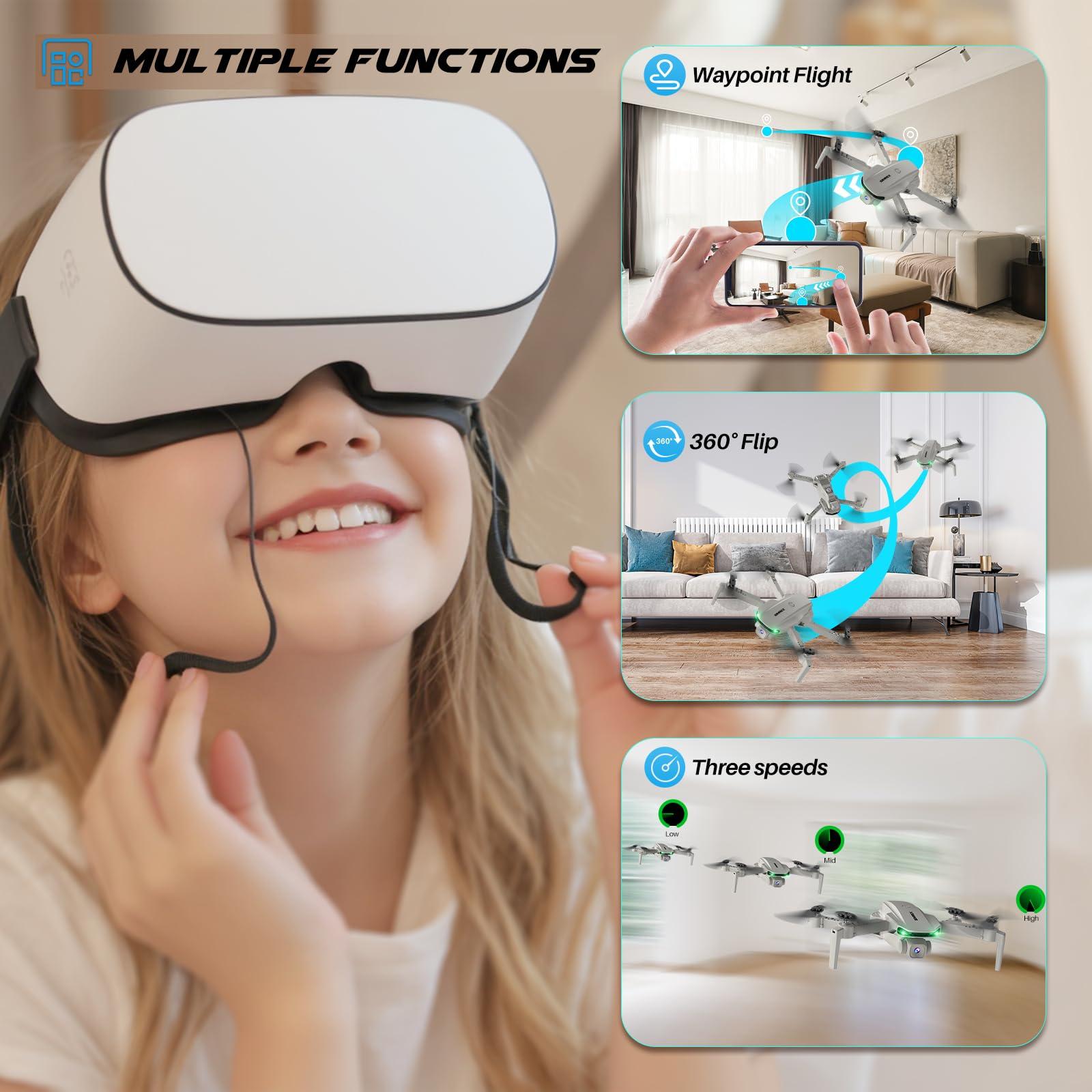SIMREX Drone With Camera 1080P for Kids And Adults, RC Quadcopter with Altitude Hold, Mini Drone With One Key Start, Waypoint Fly, Headless Mode, 3D Flip, 3 Speeds, Remote Control Drone for Beginners - Image 5