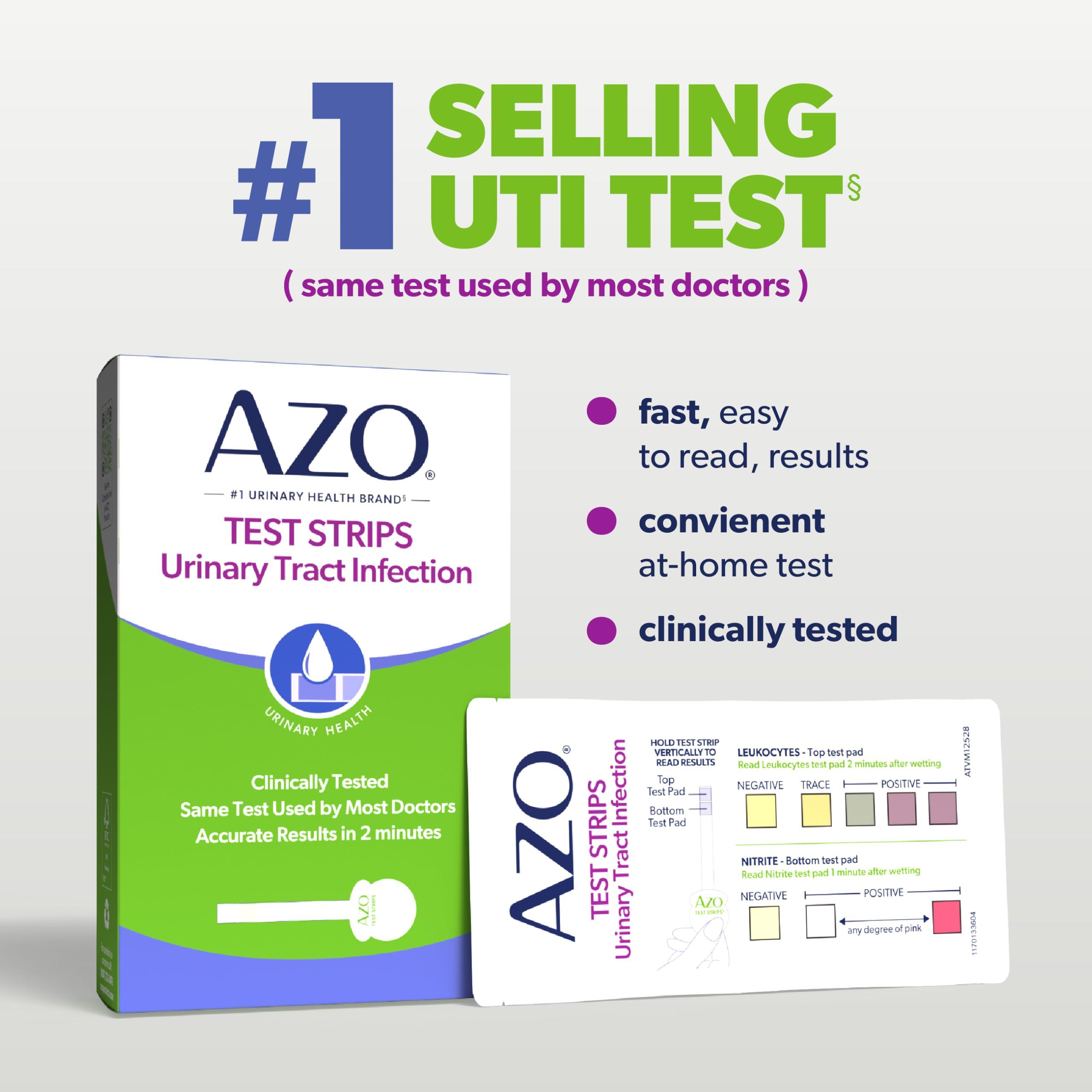AZO Urinary Tract Infection (UTI) Test Strips, Accurate Results in 2 Minutes, FSA/HSA Eligible, Clinically Tested, Easy to Read Results, Clean Grip Handle, from The #1 Most Trusted Brand, 3 Count - Image 3