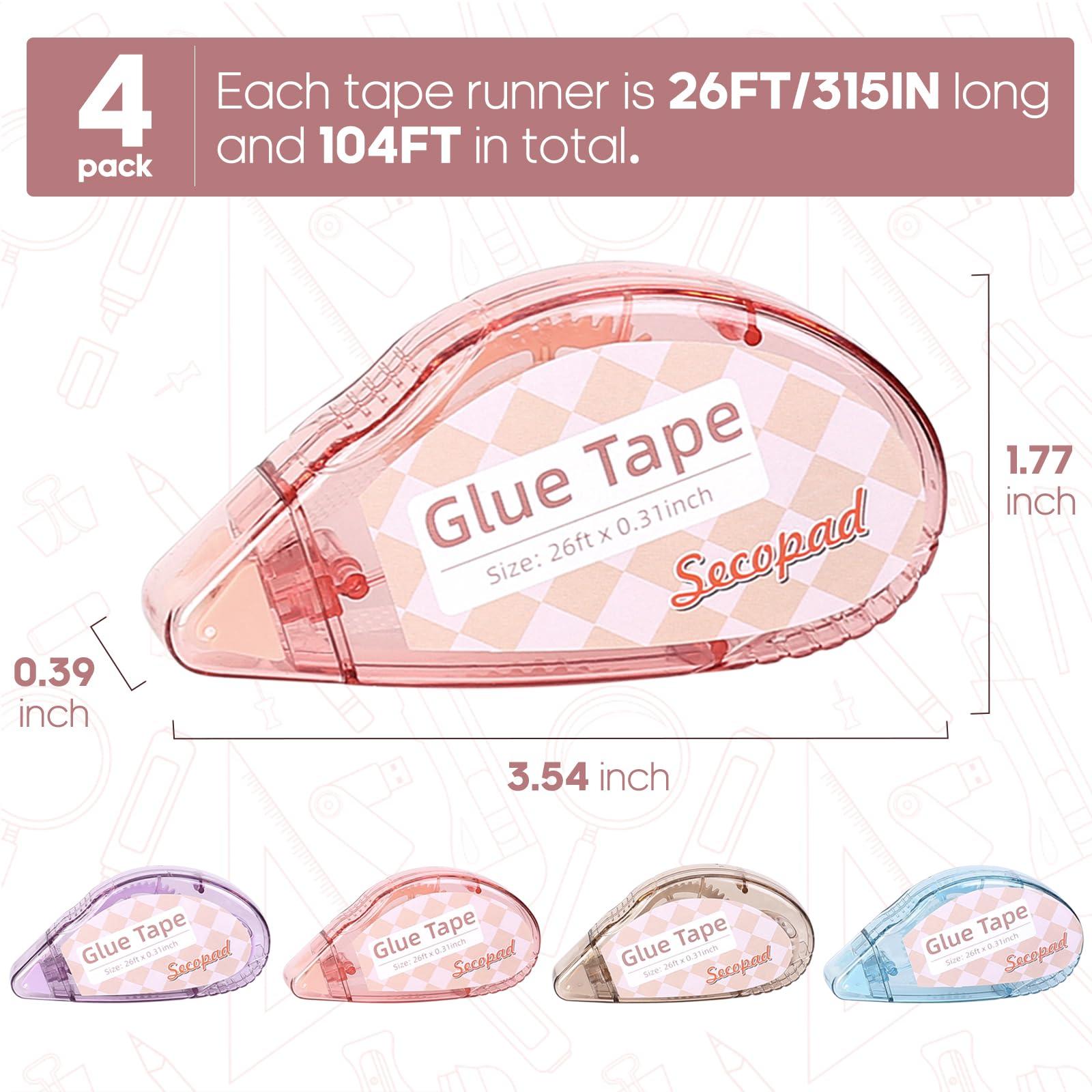 Scrapbook Tape, 4 Pack Double Sided Tape Roller for Crafts, Adhesive Glue Runner Scrapbooking Supplies Journaling School Office Supplies for Kids and Adults, 0.3IN x 26FT - Image 5