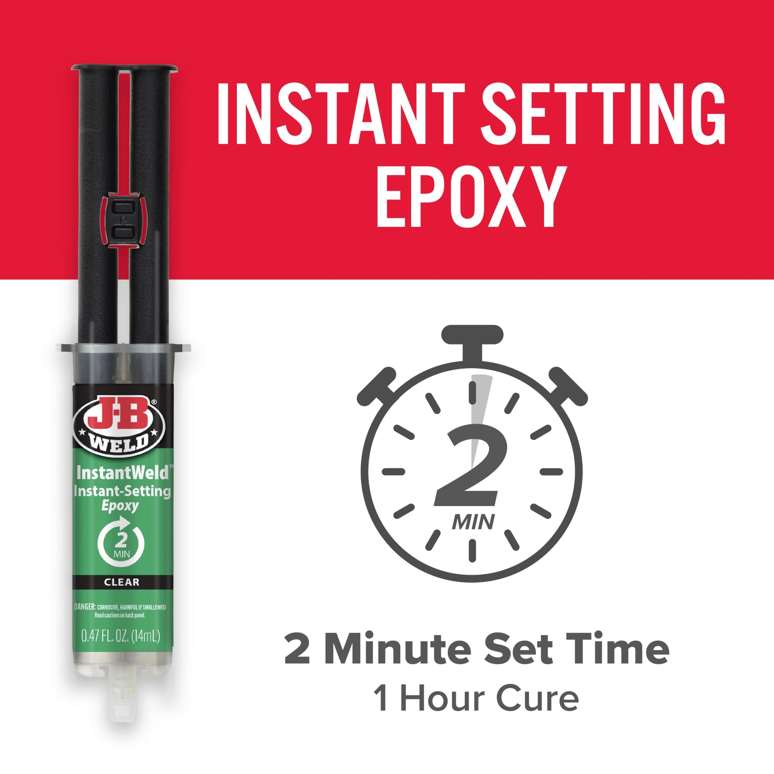 J-B Weld InstantWeld - Clear, 2 Minute Set Epoxy Adhesive, Static Mixer No Mess Application - 14ml - Image 2