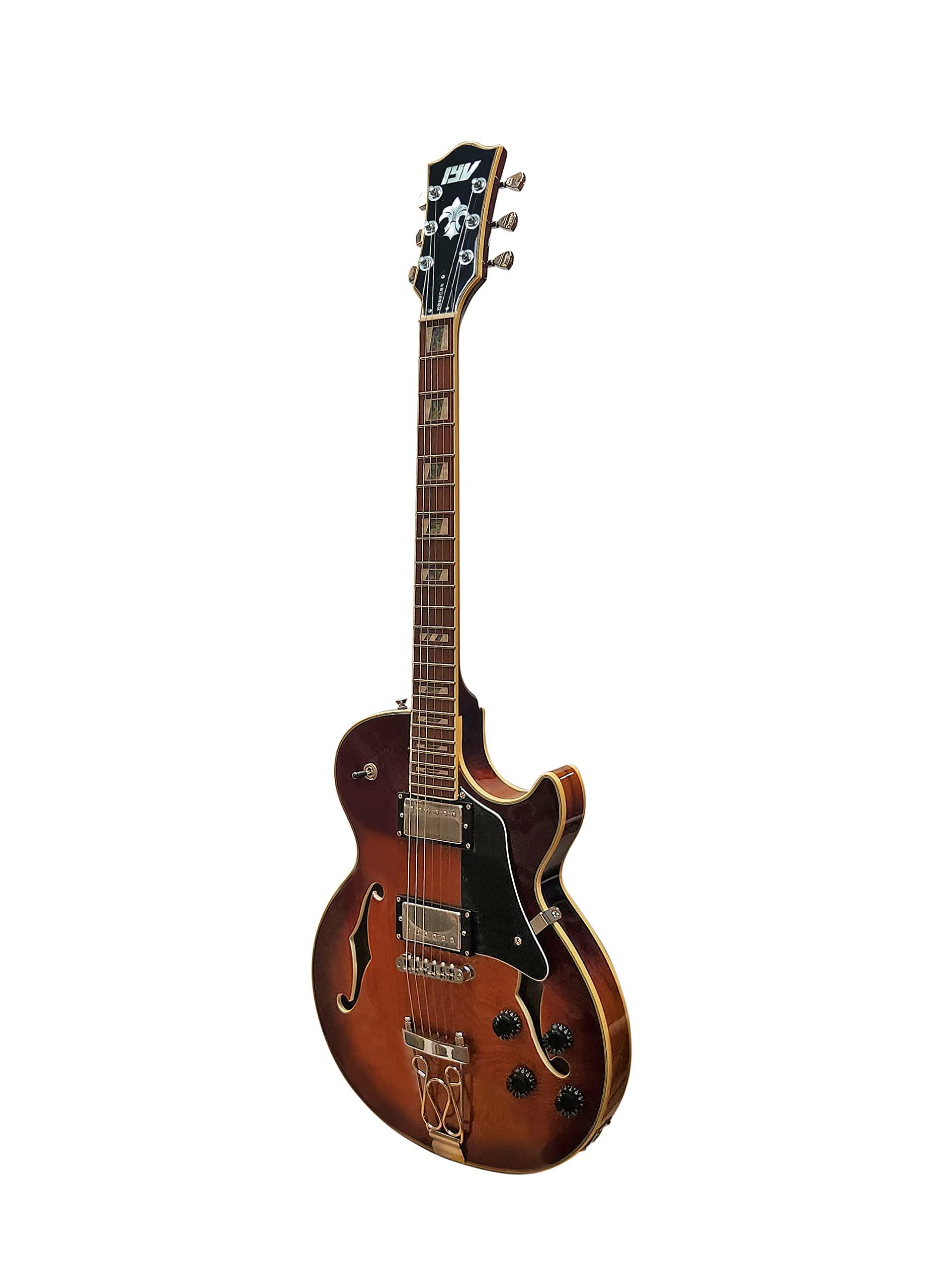 IYV-IJZ-300A TSB Jazz Solid hollow-Body Electric Guitar, Tobacco Sunburst - Image 3