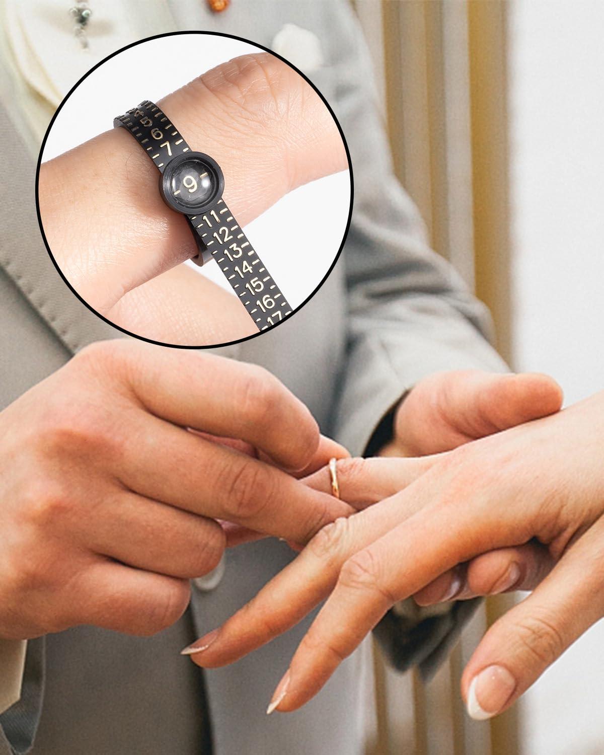 Meowoo Ring Sizer Measuring Tool with Magnifier, for Ring Measurer and Ring Sizer Clear and Intuitive Reading. Plastic Ring Sizer with Lens, 1-17 - Image 6