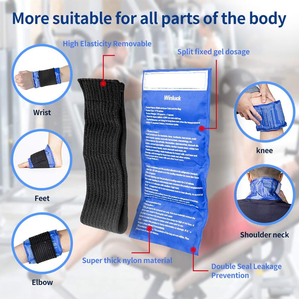 Gel Ice Packs for Injuries- Adjustable Wrap for Pain Relief Ice Pack+Heat Pack ， Non-Toxic Smooth Reusable, Support Rehabilitation, Flexible Therapy - Shoulder, Back, Knee, Neck, Ankle, Jaw & More, - Image 2