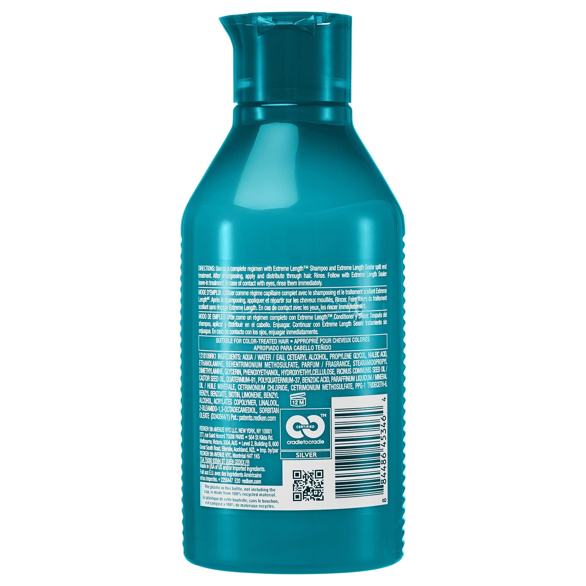 Redken Extreme Length Conditioner For Damaged Hair - Fortifies, Strengthens and Conditions Hair, Infused With Biotin & Castor Oil For Hair Growth - Image 2