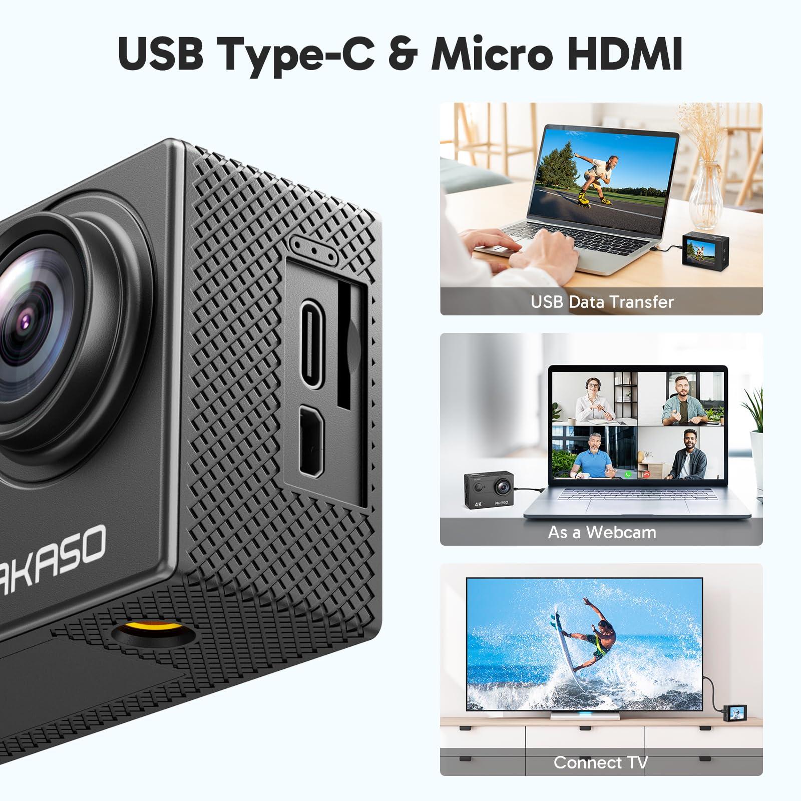 AKASO EK7000 4K30FPS 20MP WiFi Action Camera with EIS Ultra HD 131FT Waterproof Underwater Camera Remote Control 4X Zoom Support External Microphone Black - Image 9