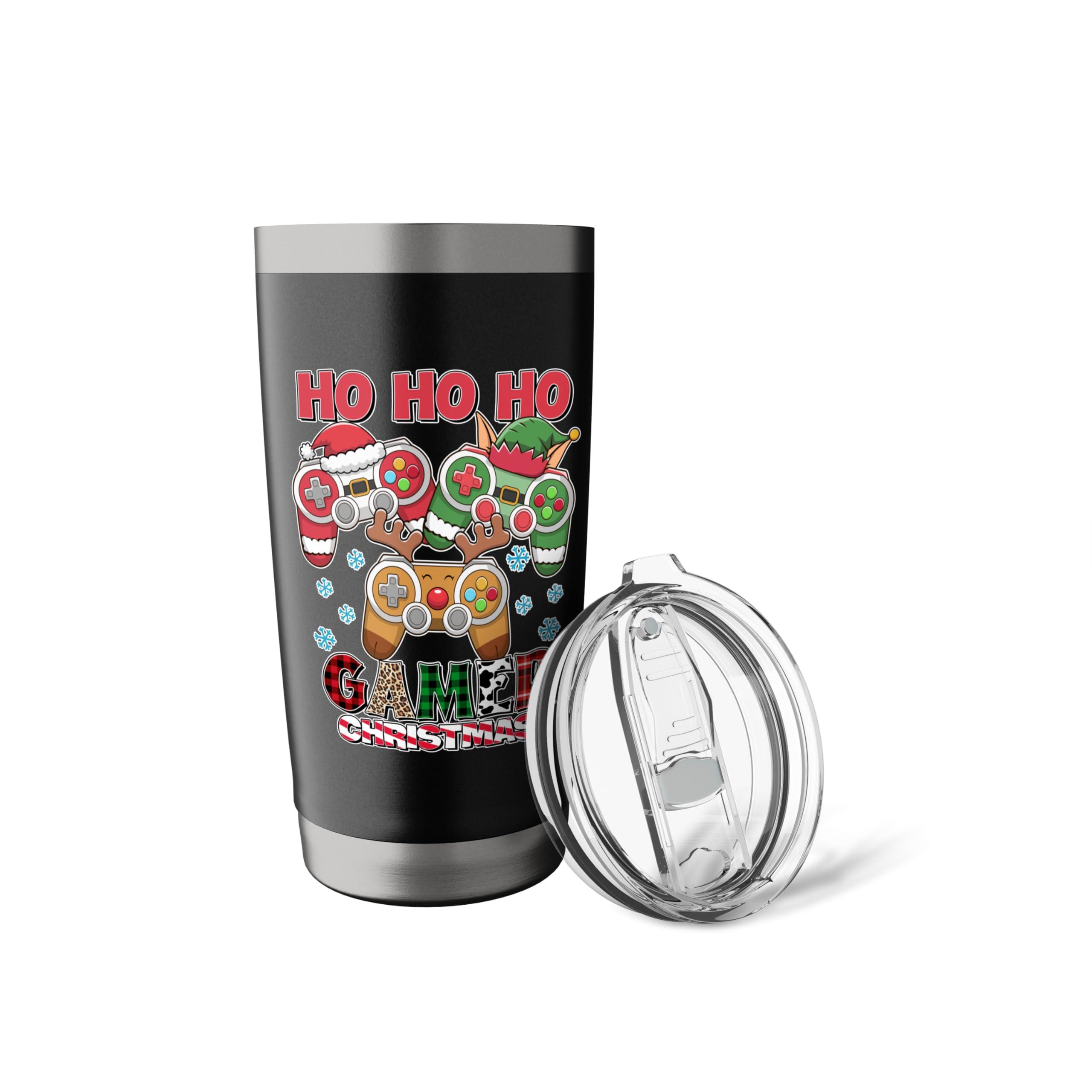 Ho Ho Ho Gamer Christmas Gamer Men Boys Kids Stainless Steel Insulated Tumbler - Image 6