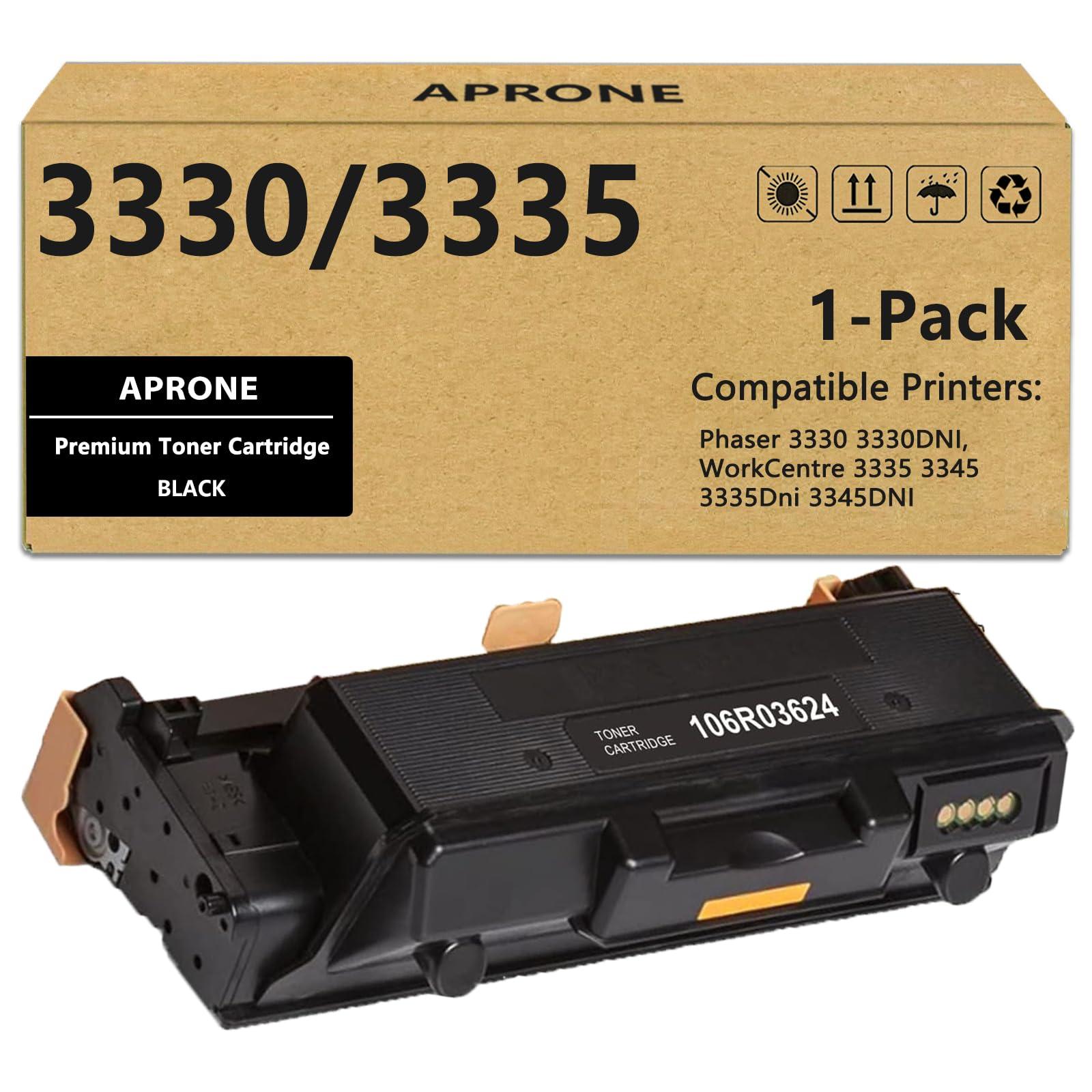 APRONE 106R03624 WorkCentre 3335 3345 Phaser 3330 Extra High Yield Toner Cartridge Compatible for Phaser 3330 3330DNI WorkCentre 3335 3345 3335Dni 3345DNI Printer ( Black,15,000 Pages)
