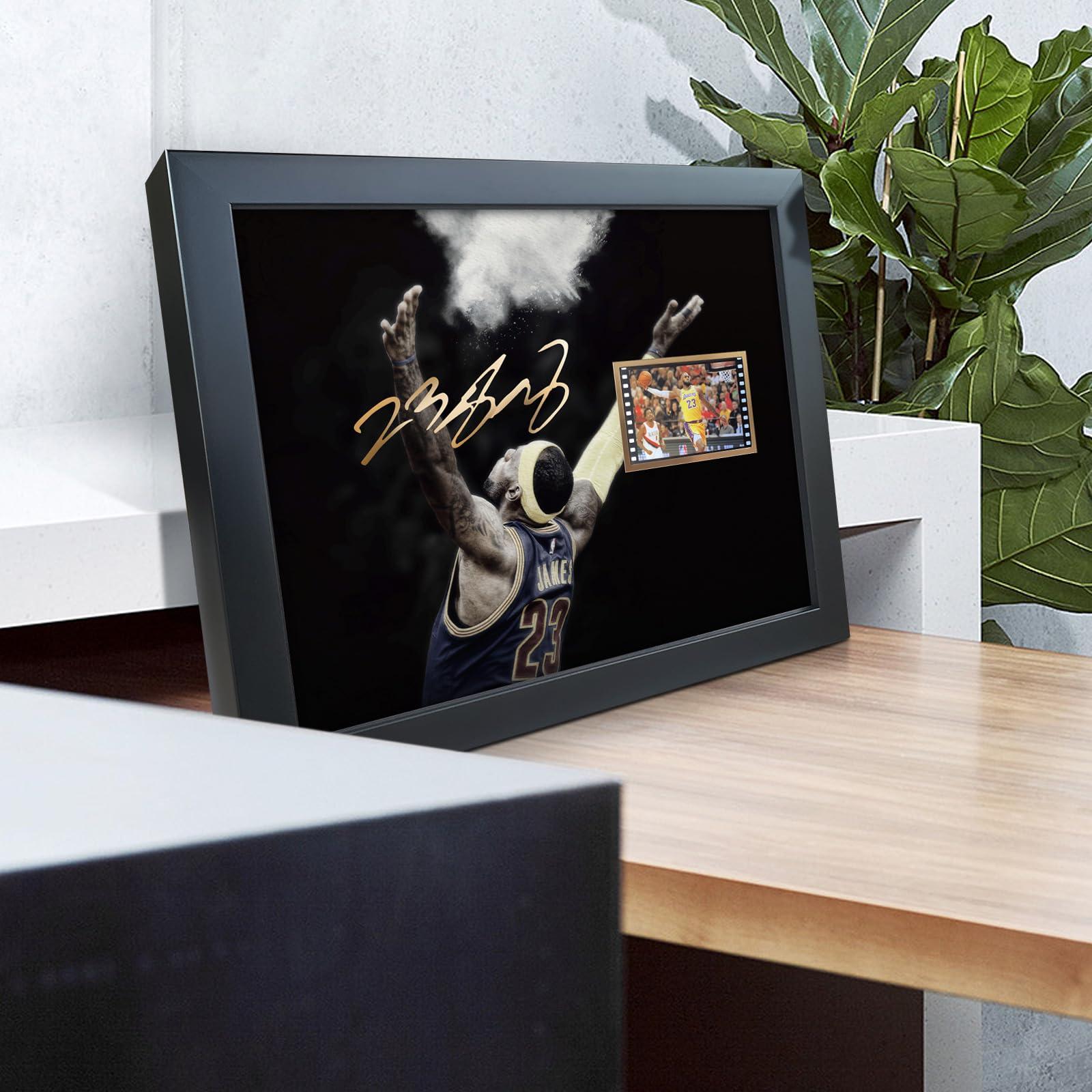 sufenvera Framed LeBron James Basketball Photo with Signed 10x8 Inch,LeBron James of The Game Film Collection Display,Gifts for Lakers James Fans - Image 3
