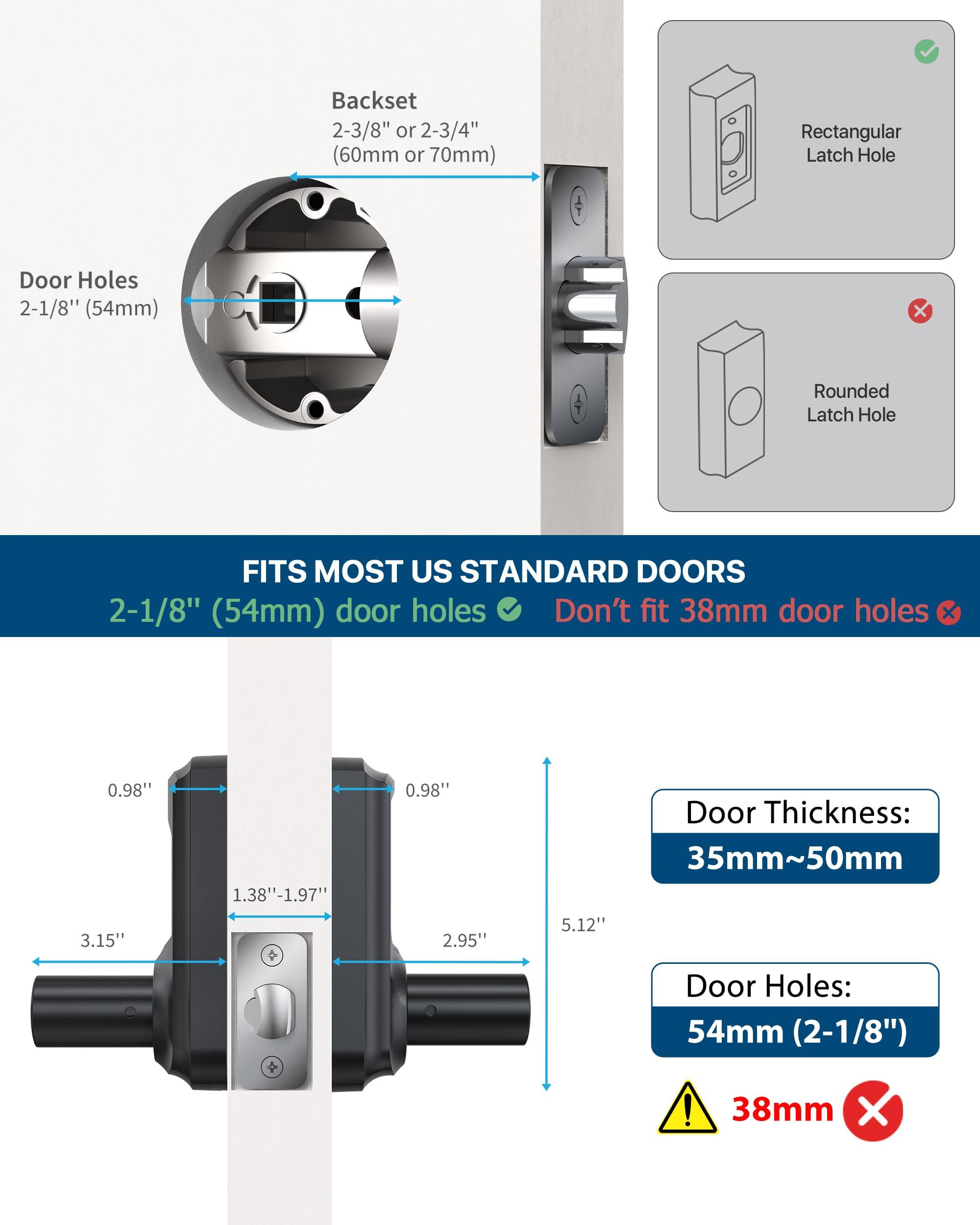 HIDALIFE Keyless Entry Door Lock, Electronic Keypad Door-Lock with Handle, Touchscreen, Auto-Locking, Anti-peep Password, Easy to Install for Front Door, Home, Office, Satin Nickel - Image 7