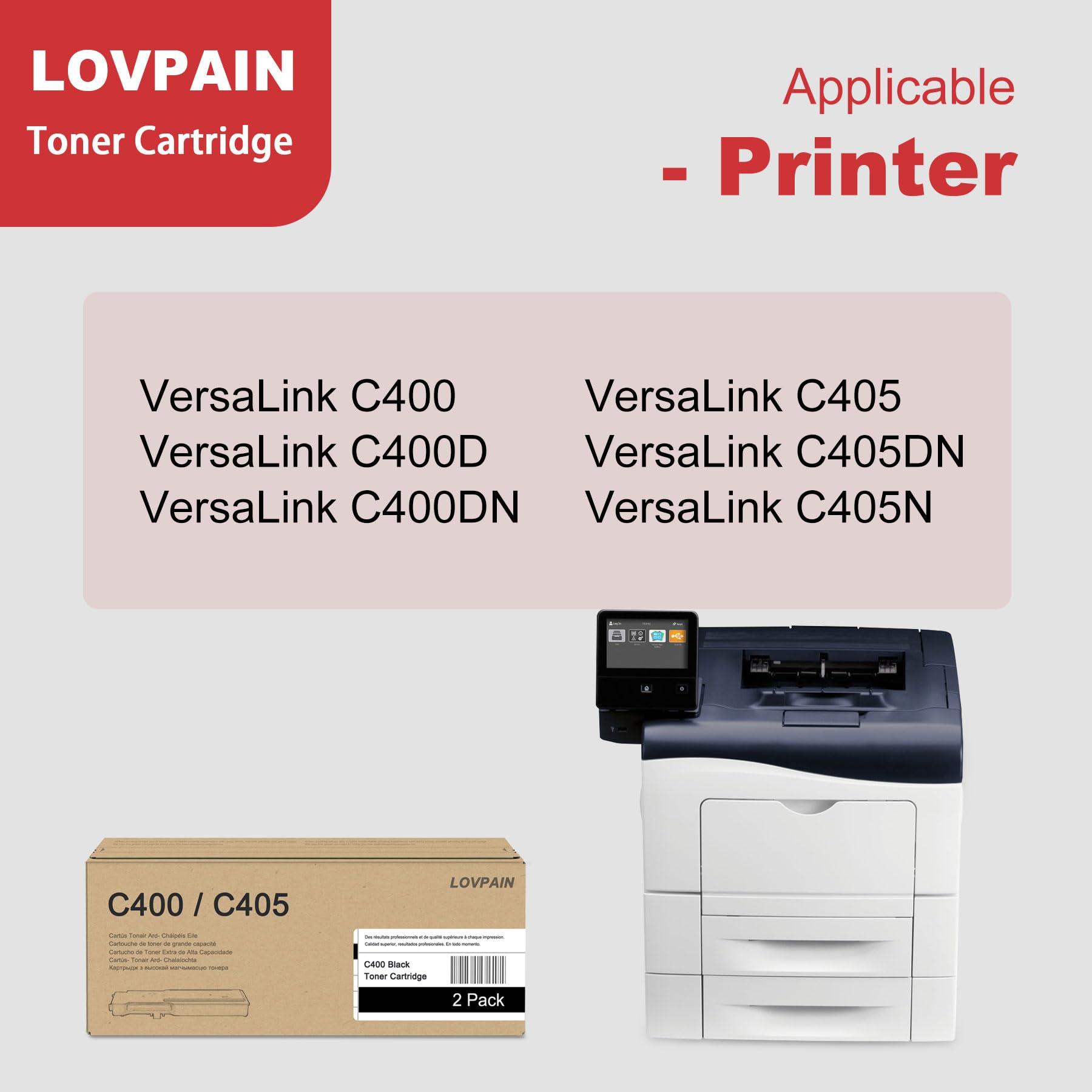 LOVPAIN VersaLink C400/C405 Black Extra High Capacity Toner Cartridge 2 Pack (10,800 Page/Pack) - Lvan Compatible 106R03536 Toner Cartridge Replacement for Xerox VersaLink C400 C405 Printer - Image 2