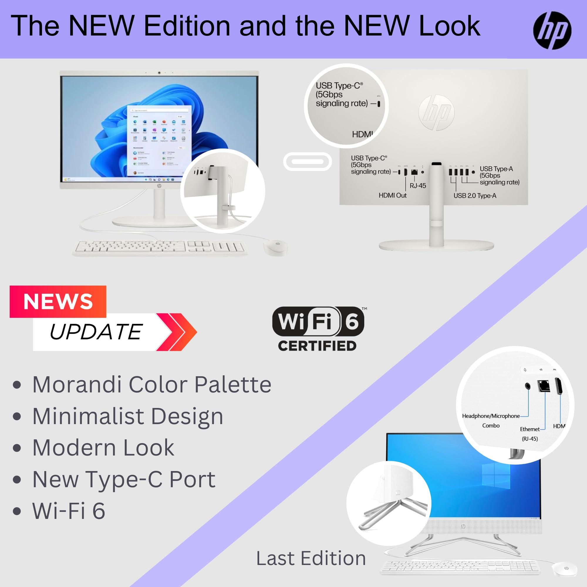 HP 22" All-in-One Desktop PC • The New Version and Look • 12 Month Microsoft Office • 40GB RAM • 1TB Storage (512GB SSD and 512GB External) • FHD Display • Intel Celeron Processor • Windows 11 Home - Image 3